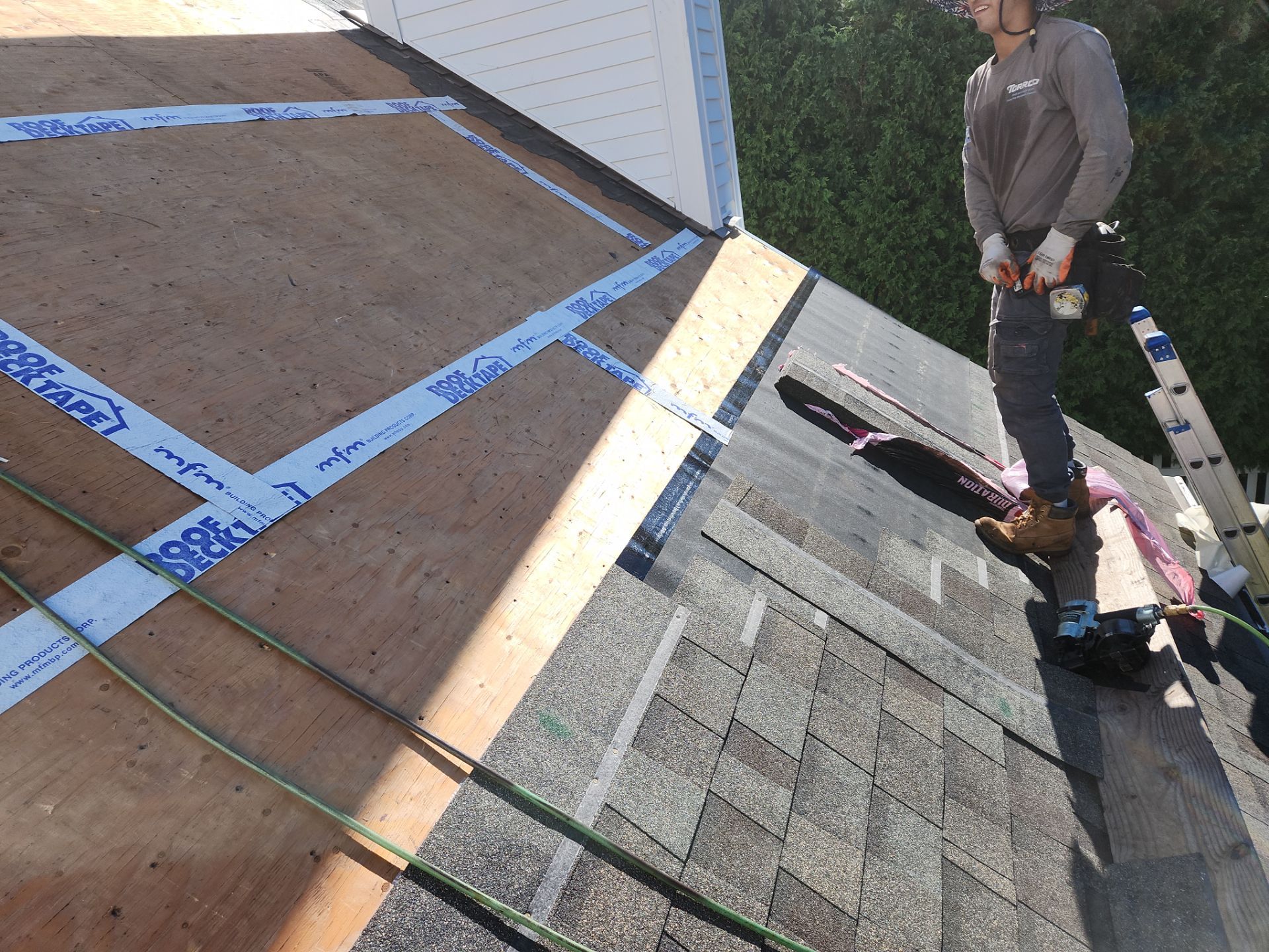 Residential Roofing Installation using Owens Corning TruDefinition Duration AR - Driftwood by A Plus Exterior