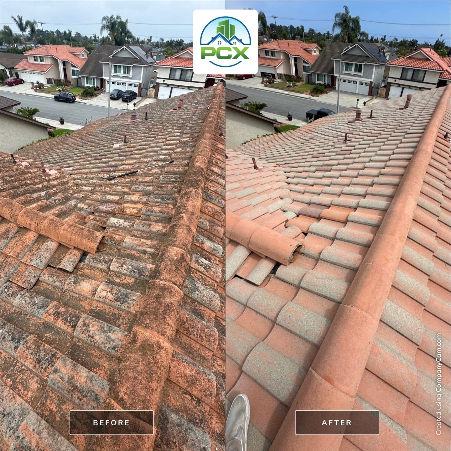 Roof washing in Huntington Beach, CA by Property Cleaning Experts, LLC