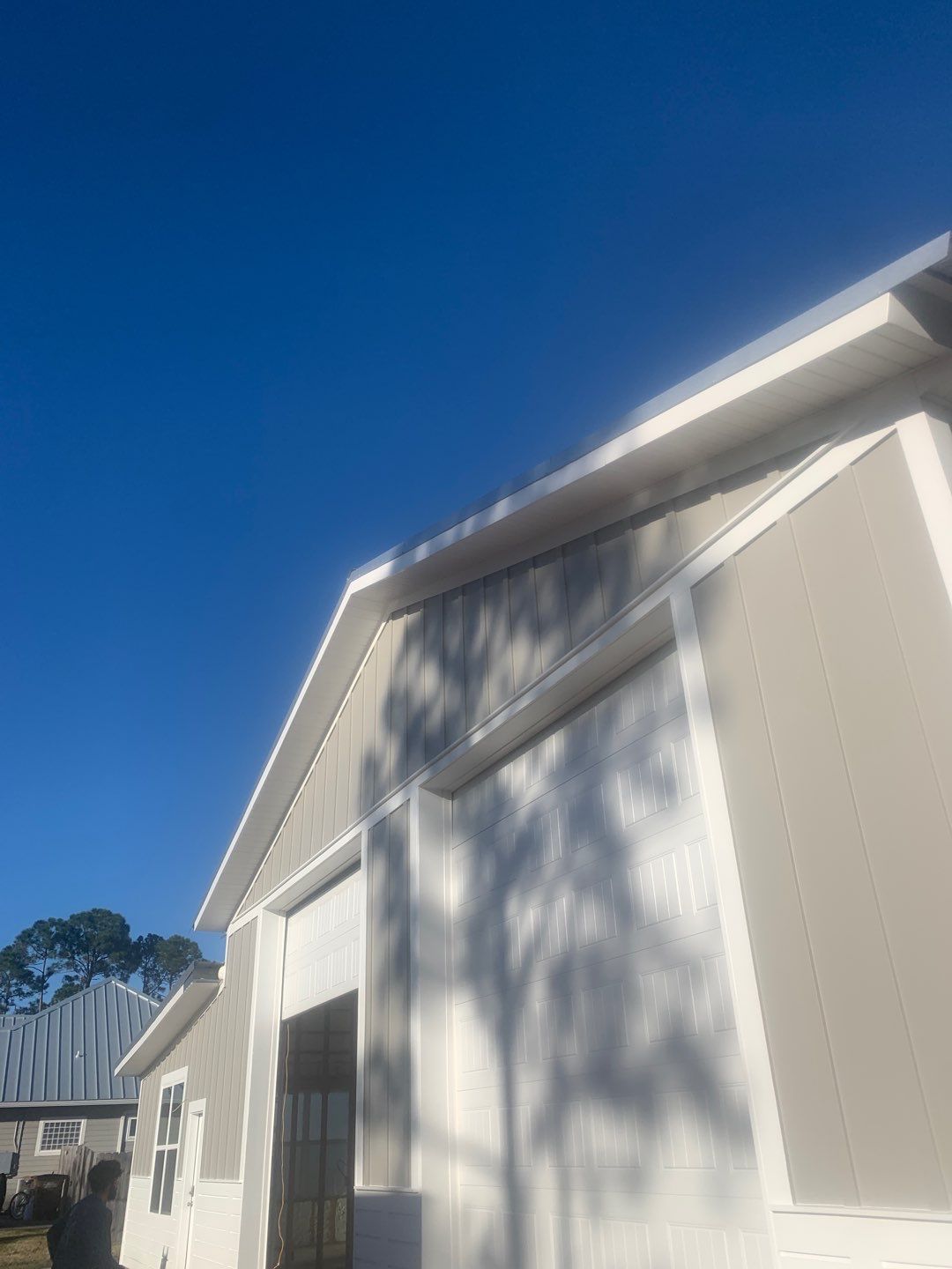 Soffit and Fascia on a metal building by Gutter Professors