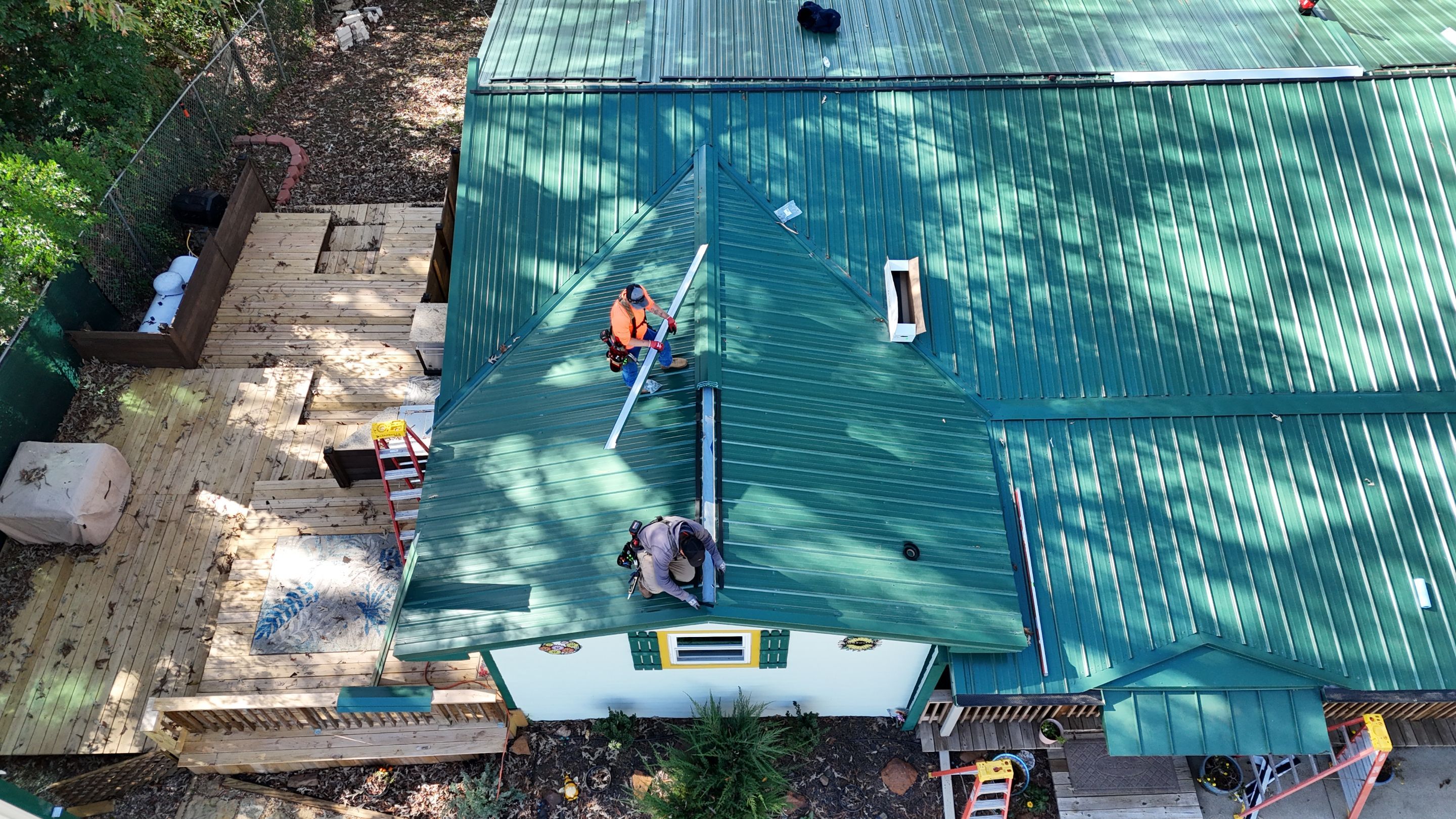 Residential Metal Roof Replacement using 26 Gauge Colored Panels by Hostetler Roofing