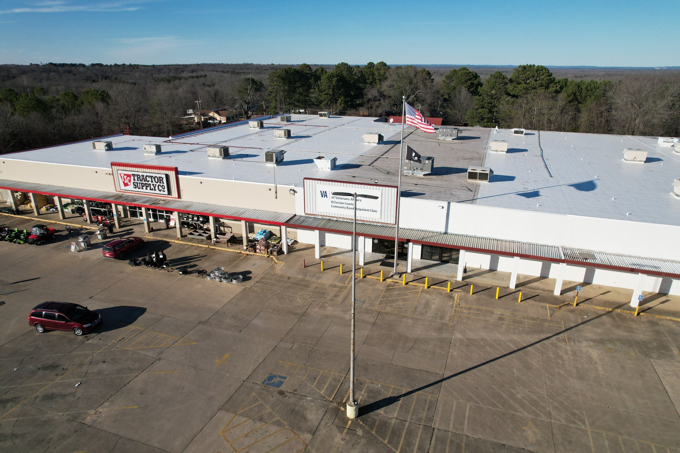 VA Clinic/Tractor Supply in Idabel, Oklahoma by Hostetler Roofing
