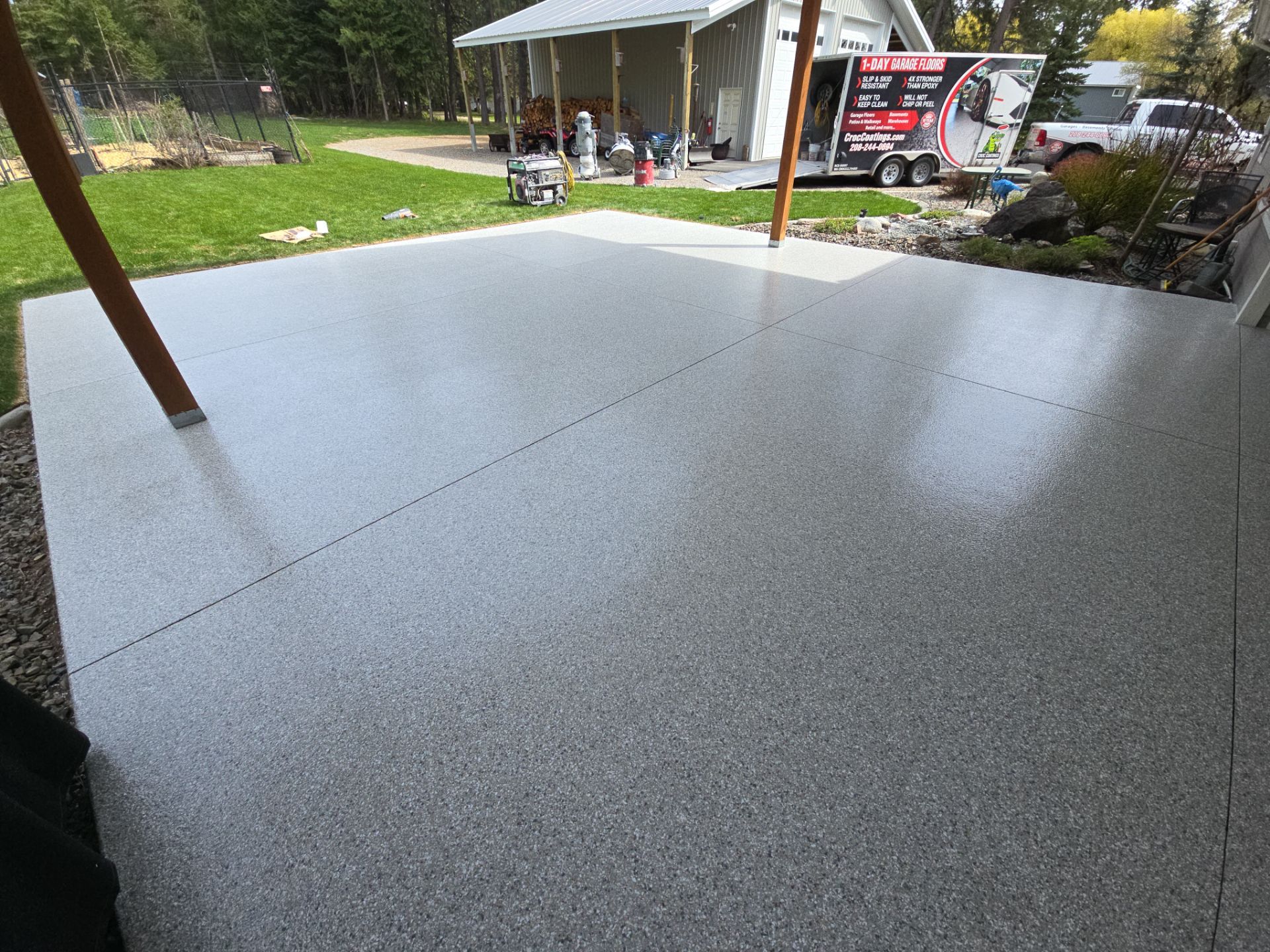 Patio Transformation using Mt Everest by Croc Coatings, LLC