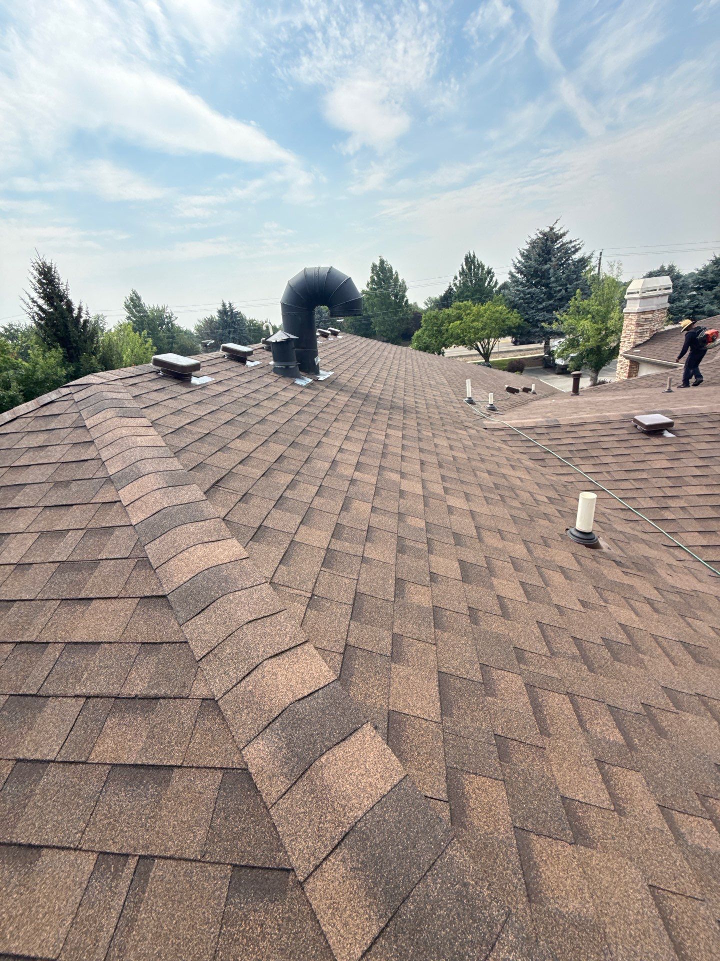 Boise Commercial Roof Replacement with Brown Architectural Shingles by Olive Roofing