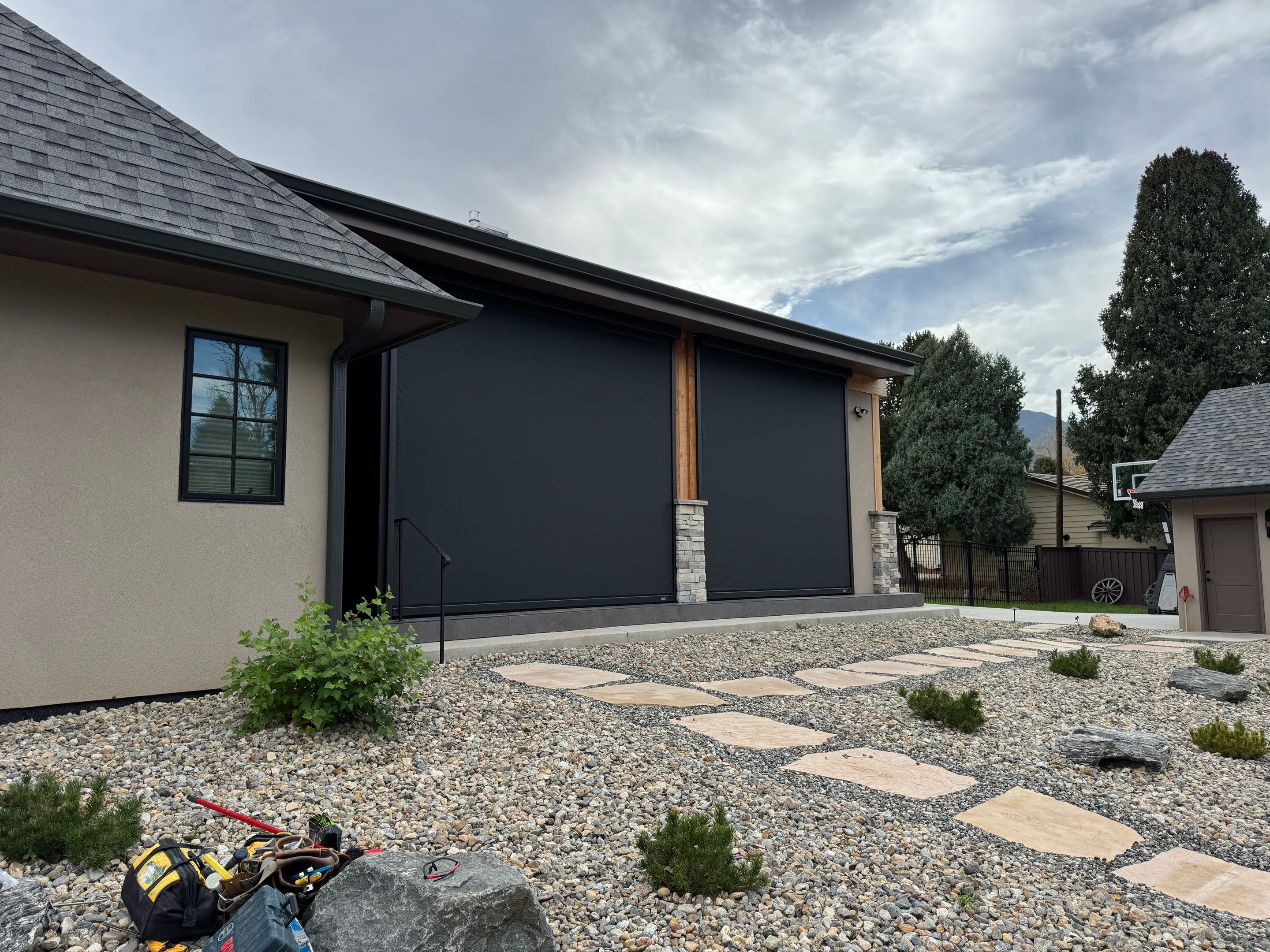 Motorized Screens using Progressive MagnaTrack Screens by Outdoor Solutions Colorado