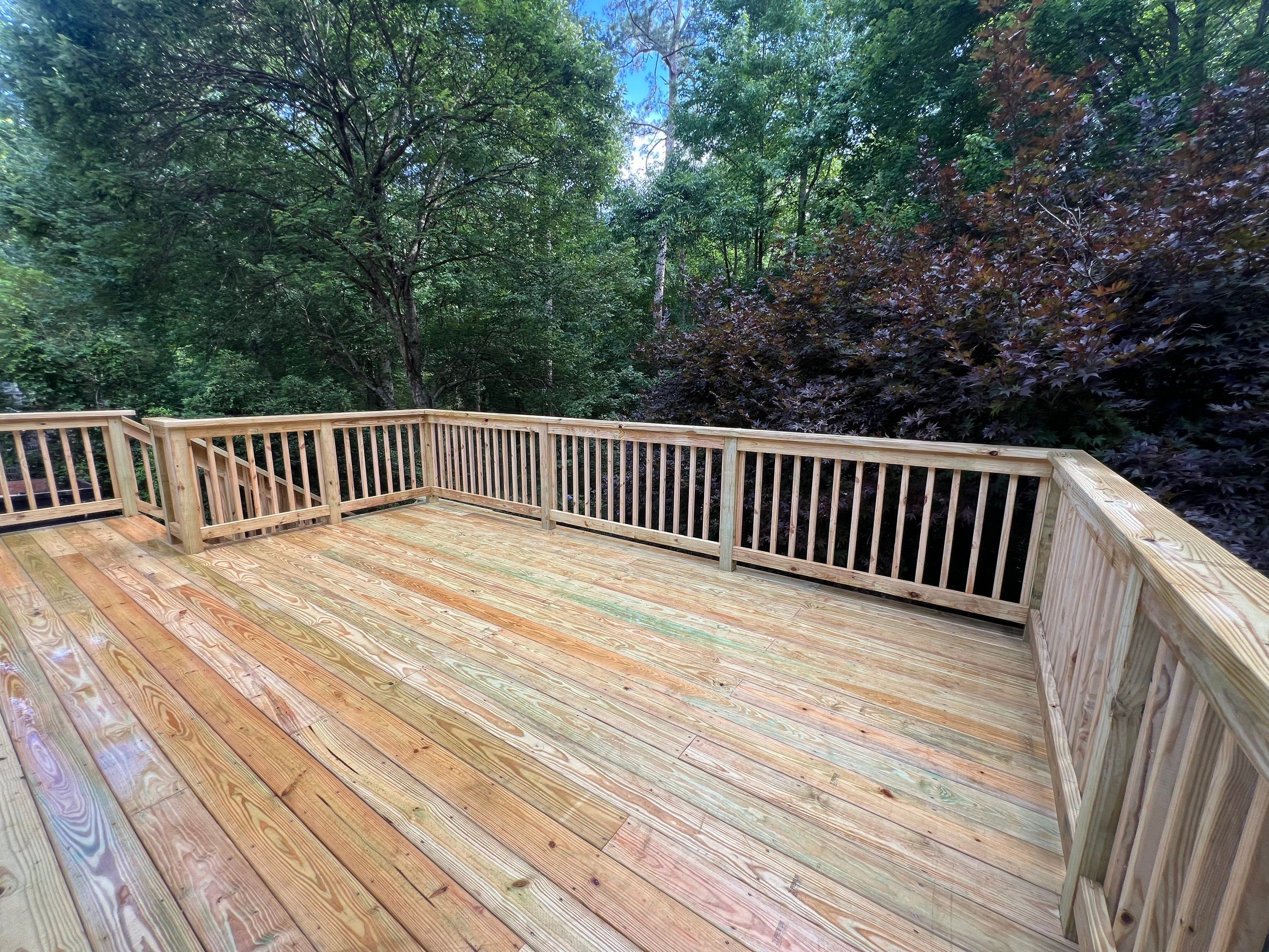 Pressure-Treated Wood Deck Replacement and Staircase Installation in Kennesaw by Swift Home Renovations