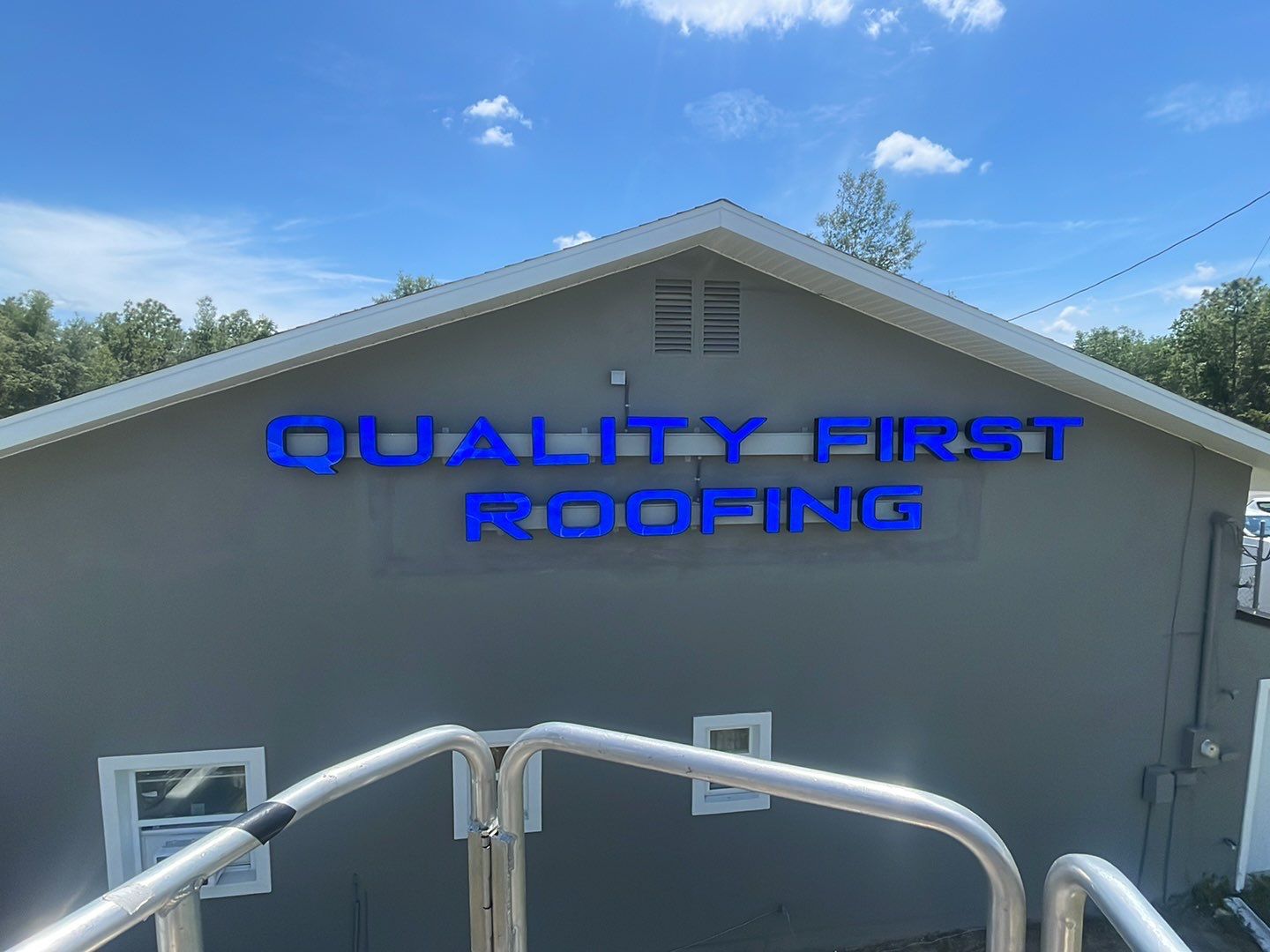 Channel Letters for Quality First Roofing by SignCrafters