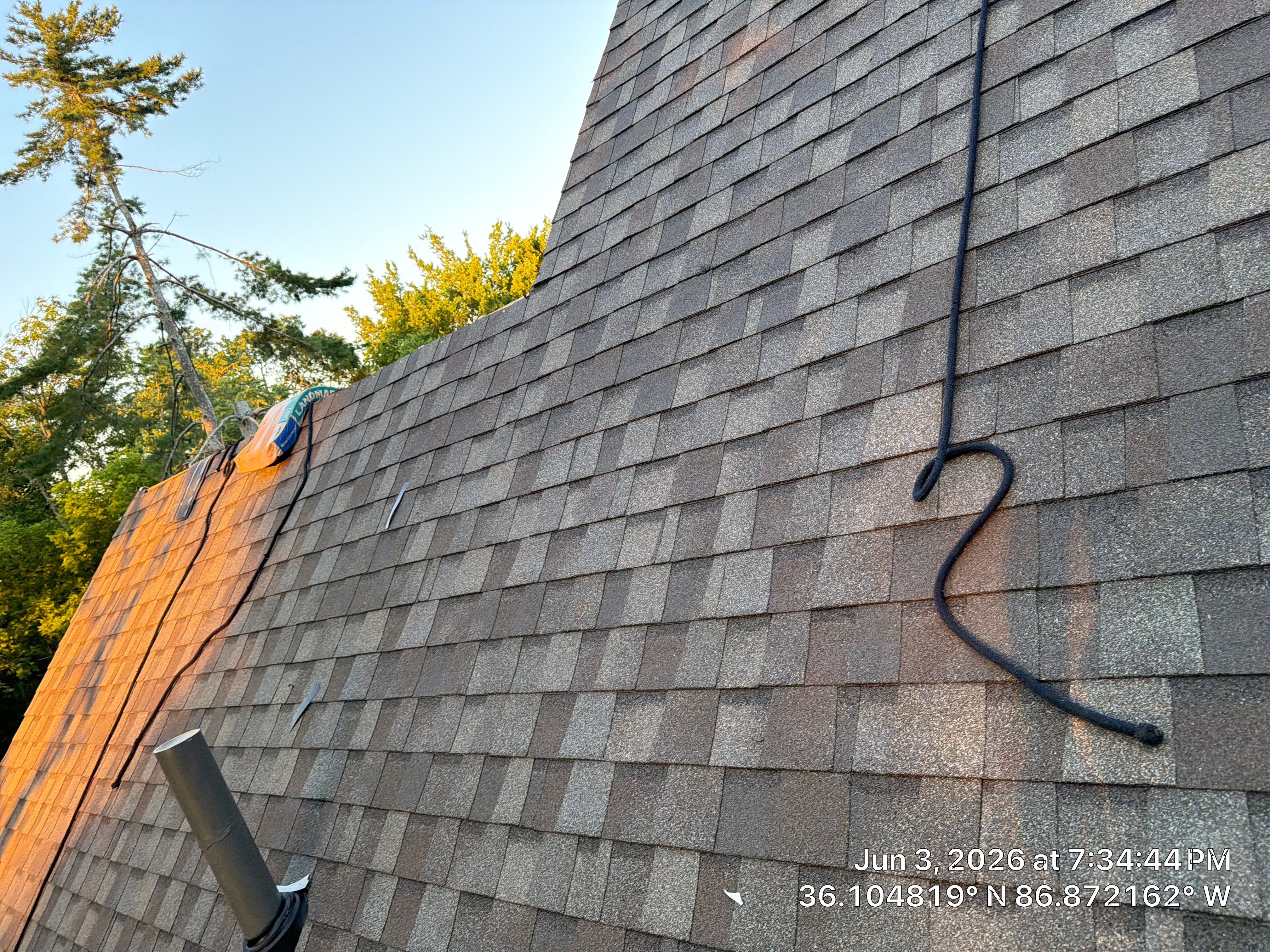 Roof Tree Damage- Repair Roof Framing and Replace Shingle Roof System In Belle Meade  by Roofworx 