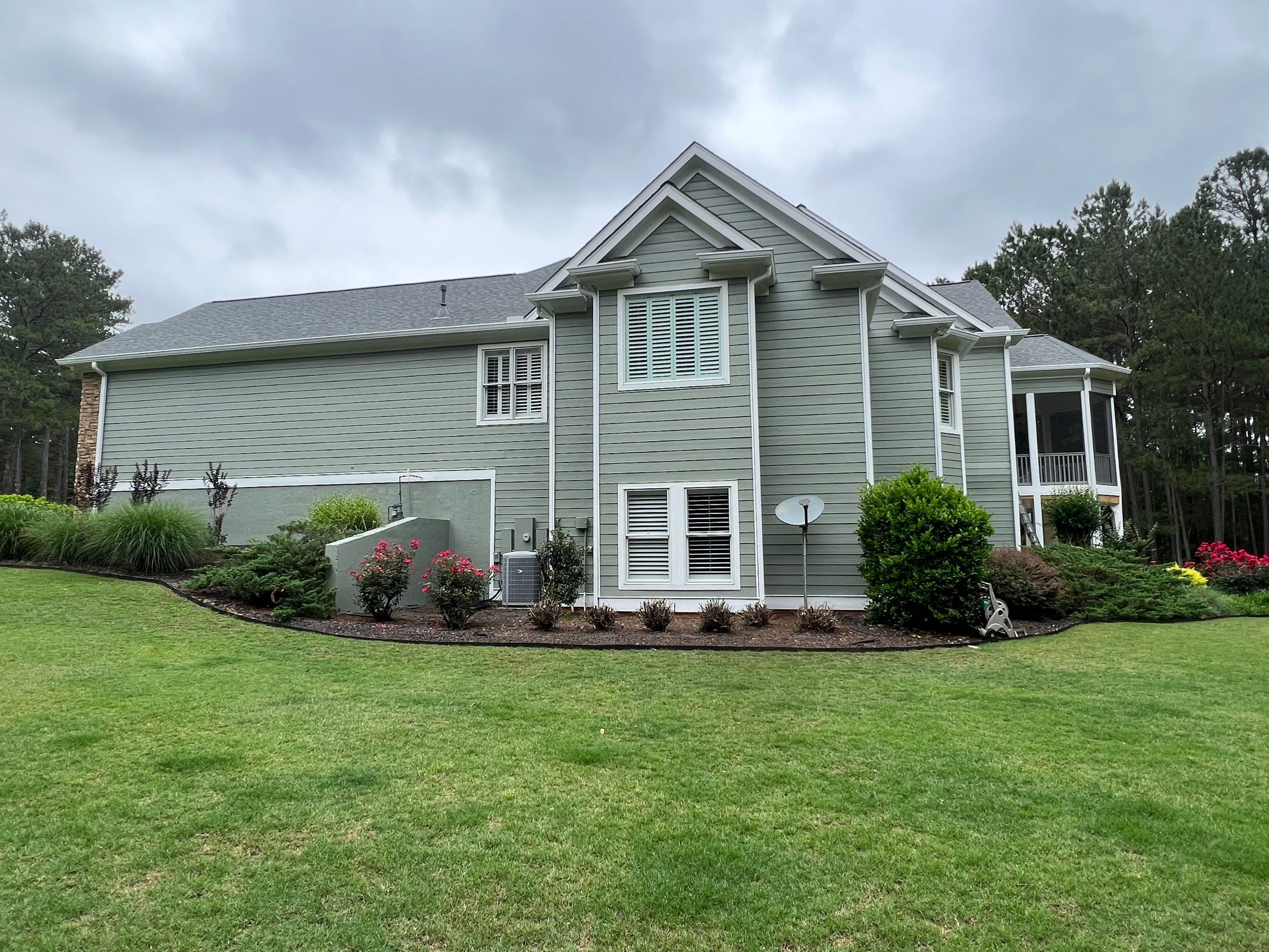 Sage Green Exterior House Painting and Trim Refresh in McDonough by Swift Home Renovations