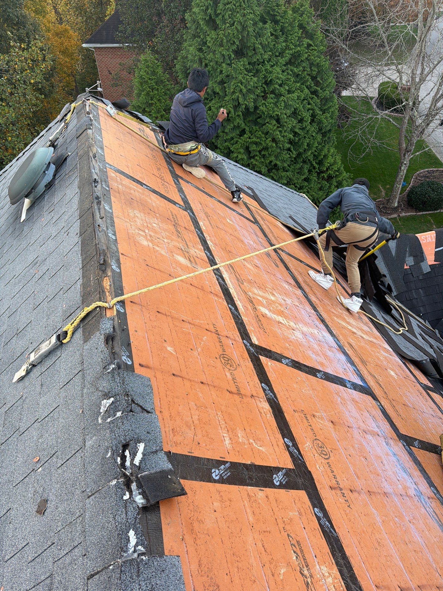 Residential Roofing Installation using GAF Timberline HDZ Charcoal by Rainstoppers Roofing