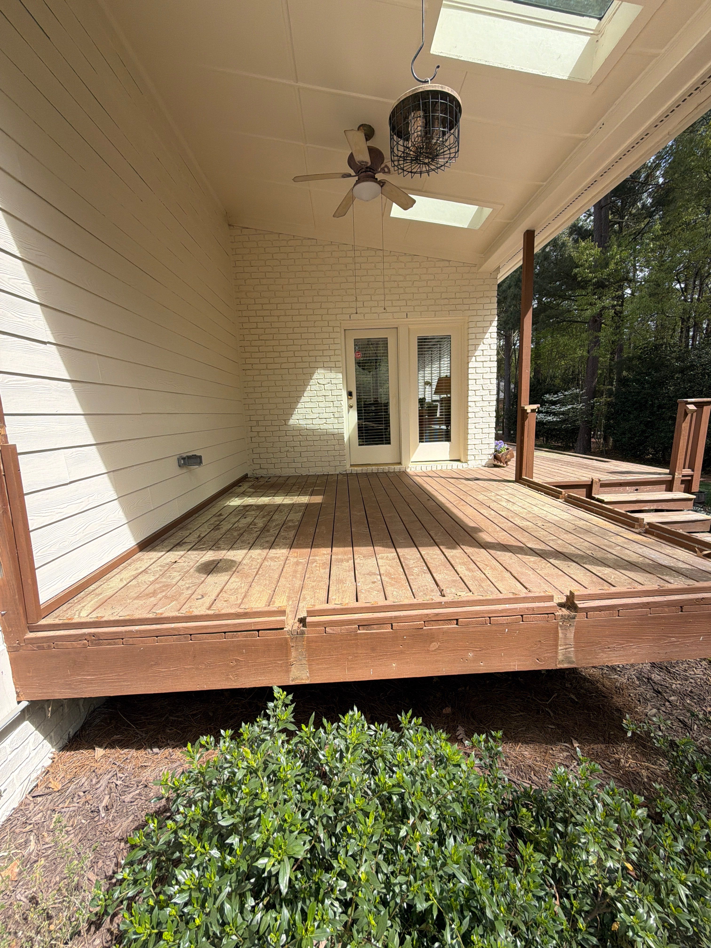 Deck Stain, Round Balusters & Screened Porch Transformation by Billy Weatherspoon Contractor