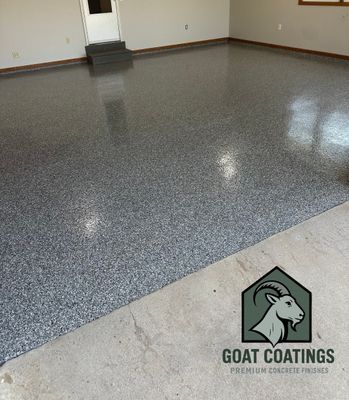 Epoxy Garage Floor Transformation and Concrete Repair in Beatrice by Goat Coatings