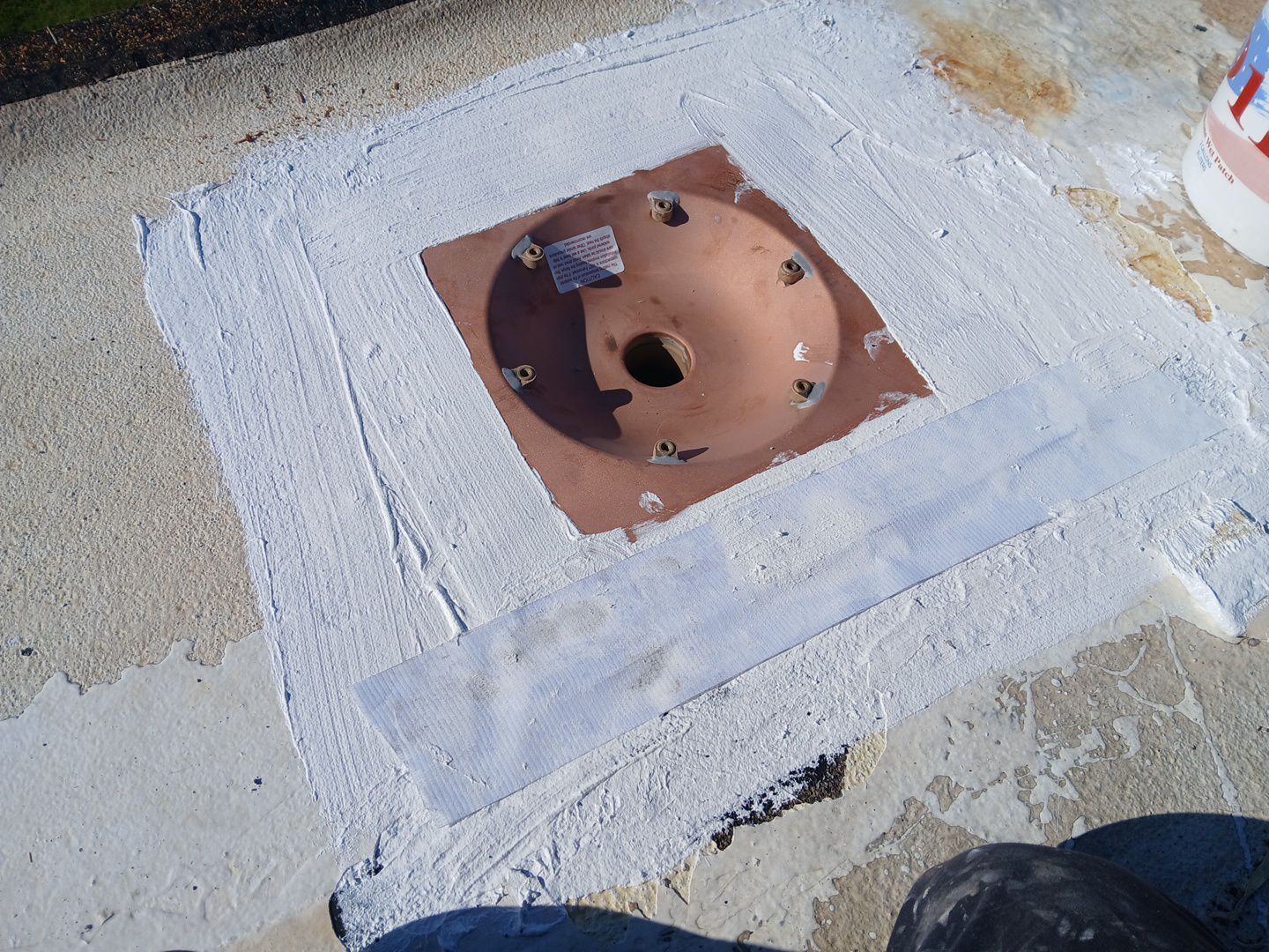 New Drainage and Silicone Membrane Installation using American Standard Coatings Silicone-S by Hull Brothers Roofing