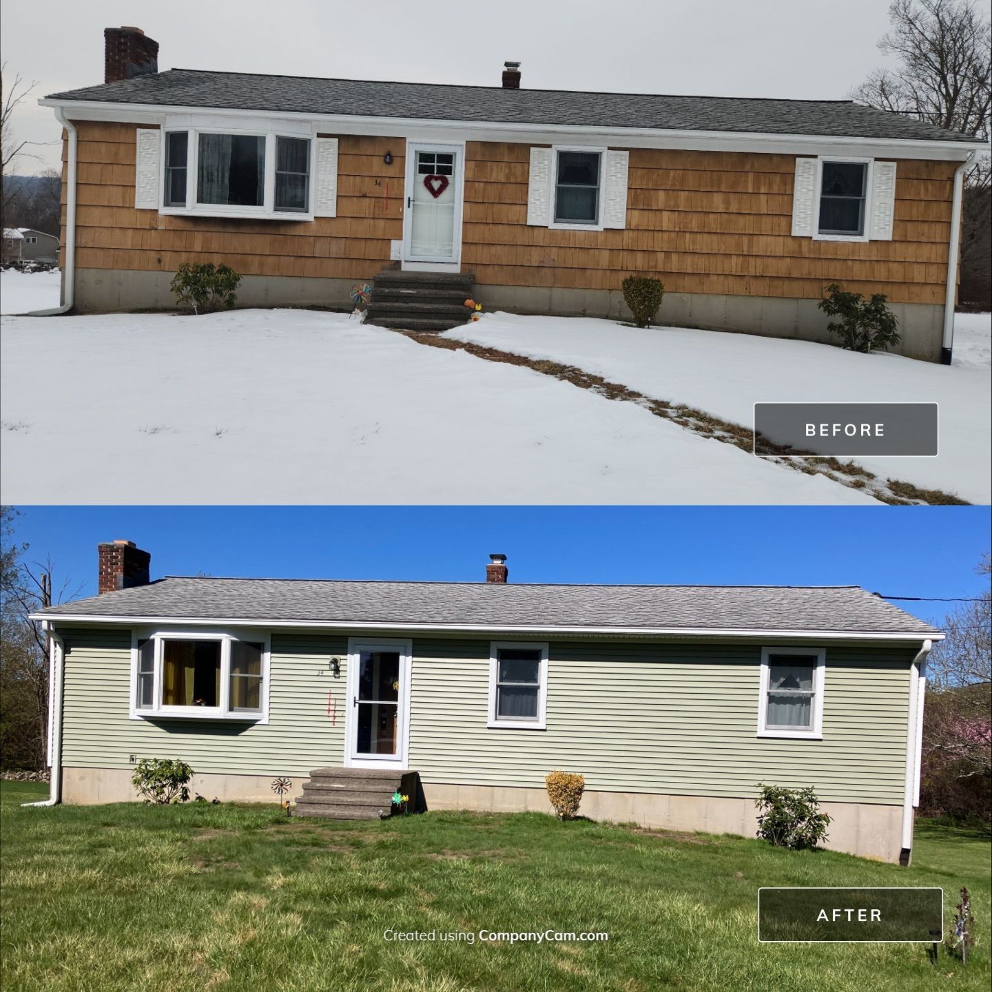 Siding refresh with Cert Monogram D/4 x 12'6" clapboard, Cypress by DiGiorgi Roofing and Siding Inc