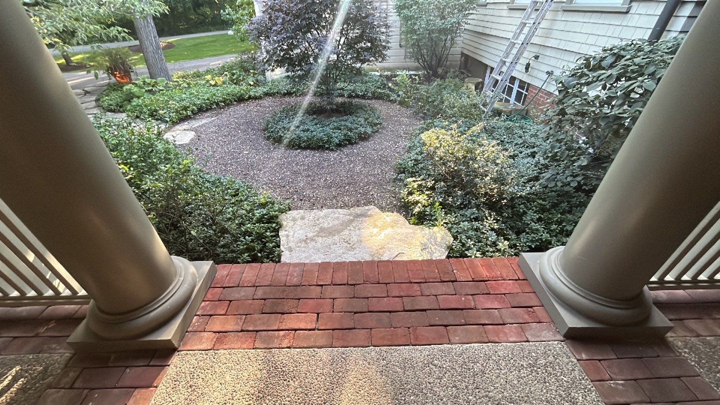 natural stone using Algaecide, soft wash soap by Northern Power Washing LLC.