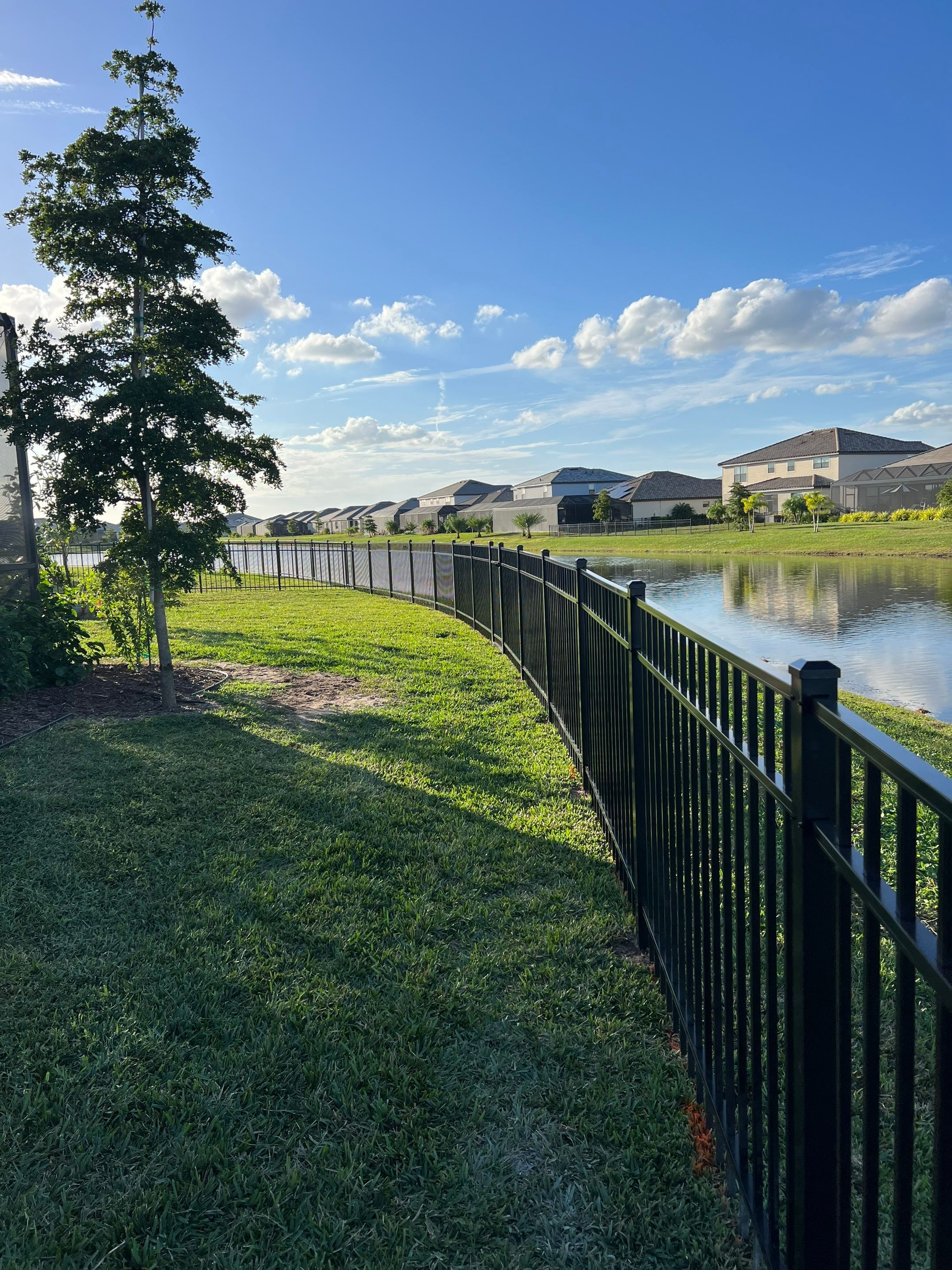 Aluminum Fence Installation using Black 3 Rail Aluminum Fence by Asap fence and gates, LLC