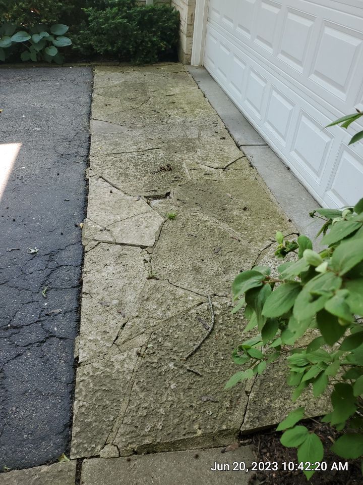 natural stone cleaning using Algaecide, soft wash soap by Northern Power Washing LLC.