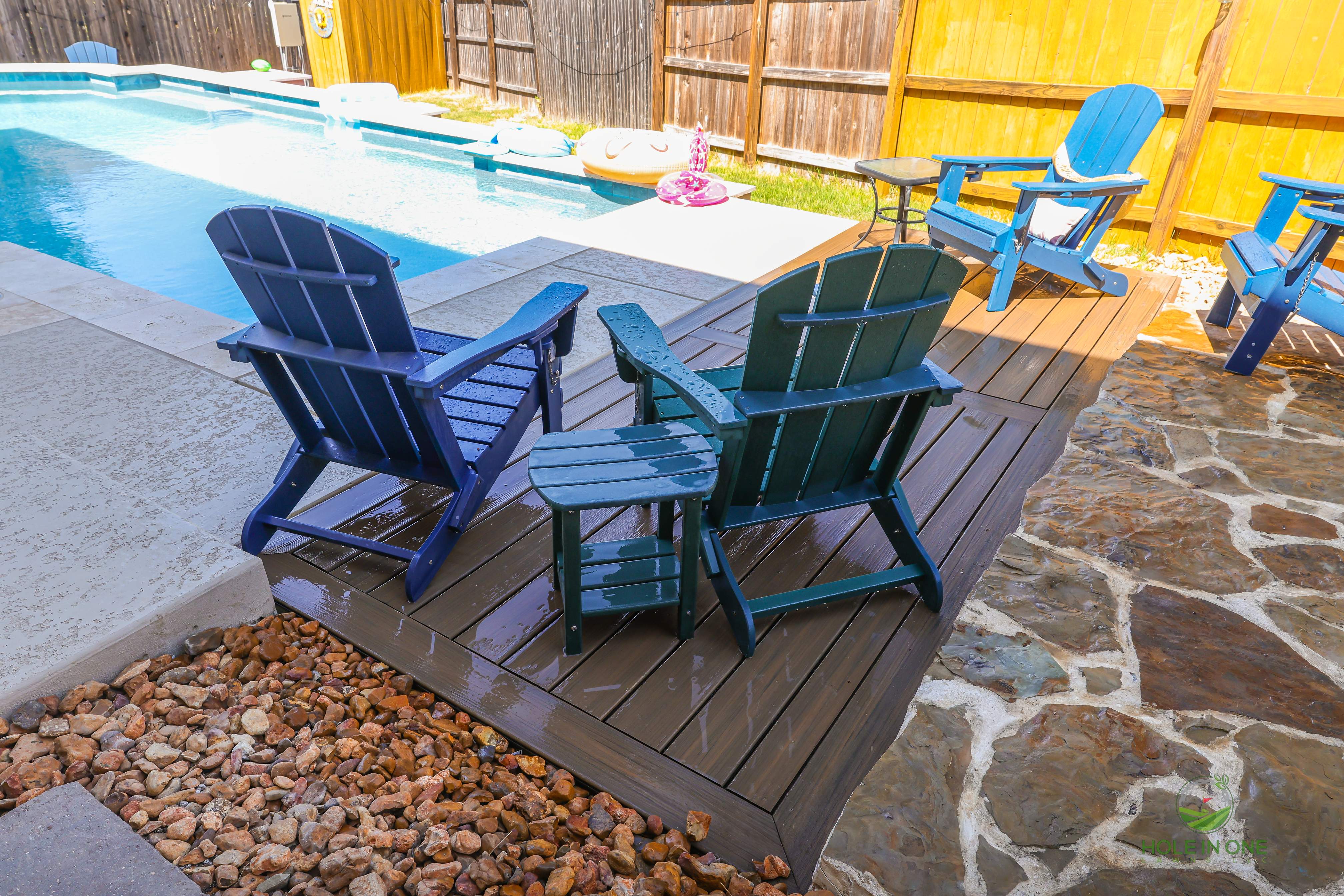 Trex Pool Deck & Belgard Paver Walkway | Coolcrest, San Antonio TX by Hole In One Lawns, LLC