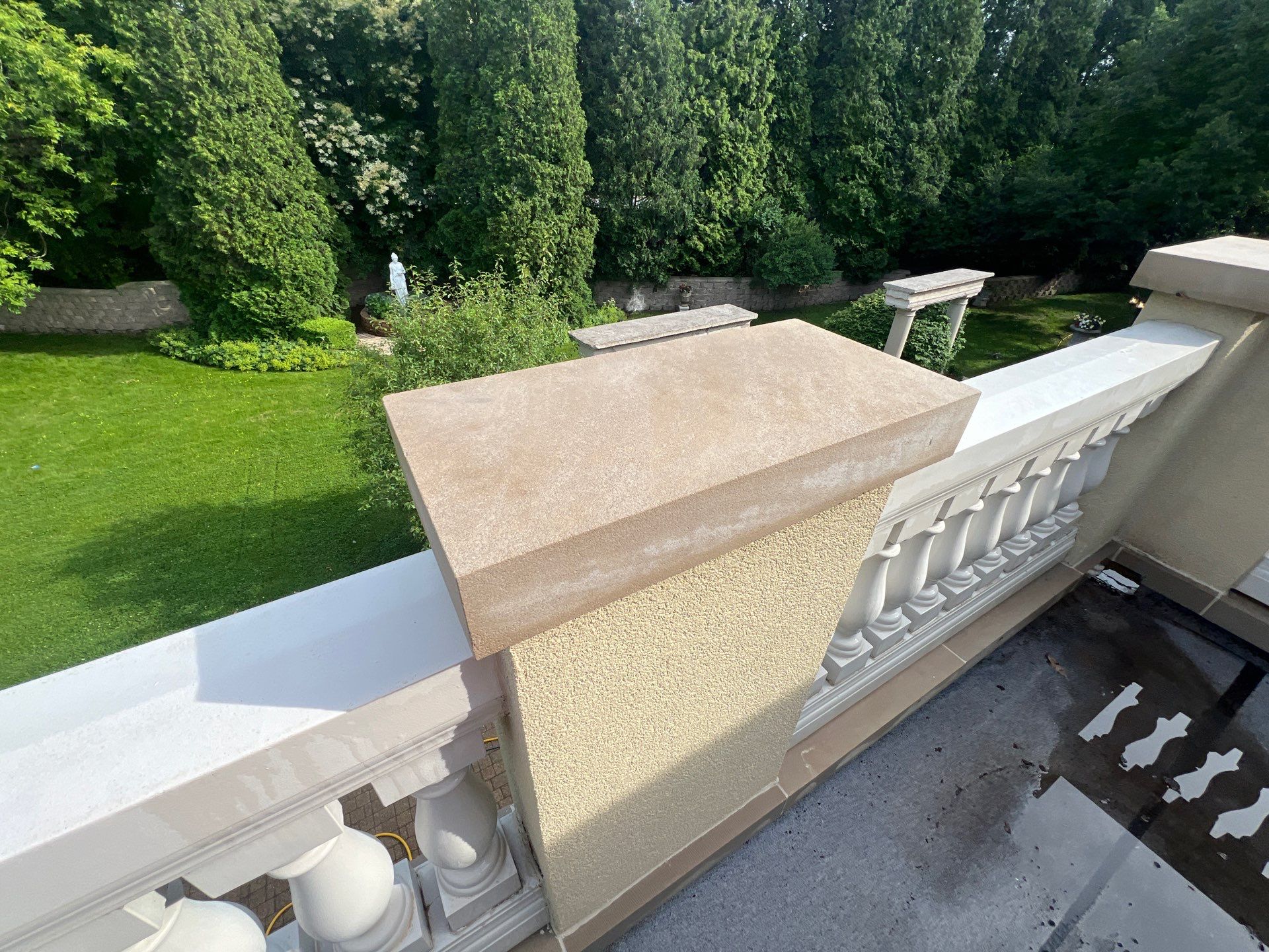 concrete cleaning using Algaecide, soft wash soap by Northern Power Washing LLC.