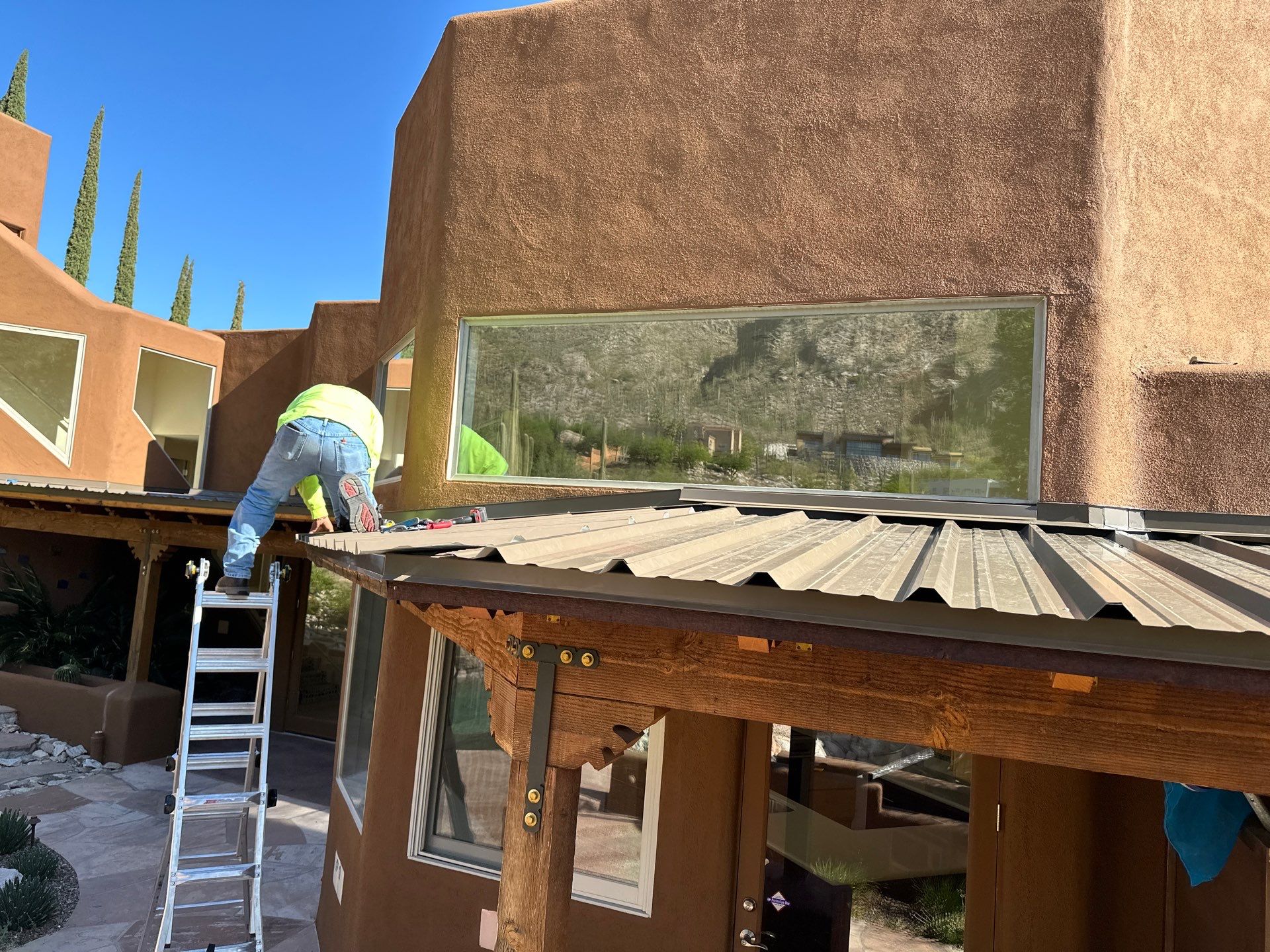 Light Stone Exposed Fastener by Reimagine Roofing
