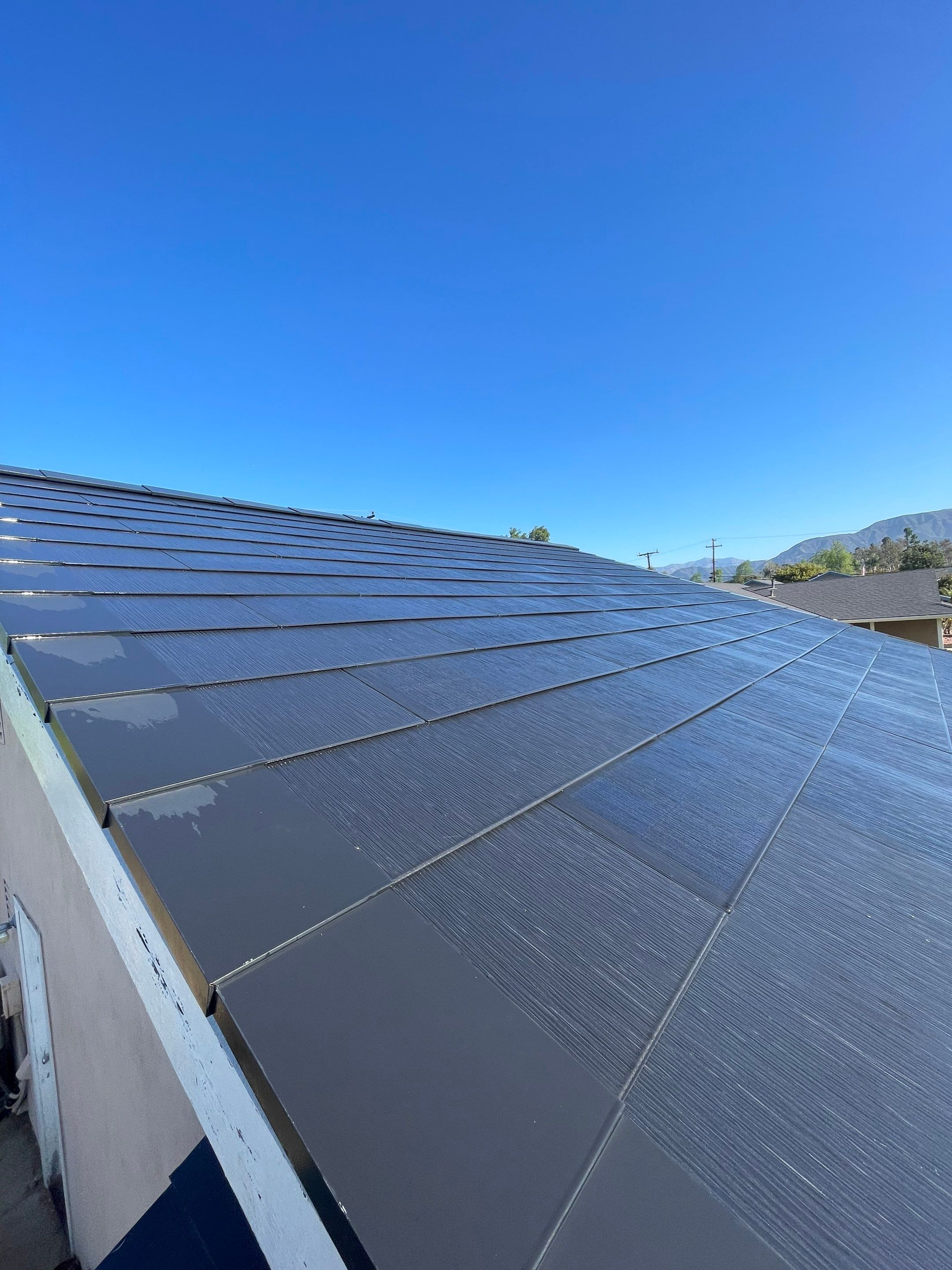 Tesla Roof Cleaning in La Verne Ca by Palm Coast Solar Cleaning