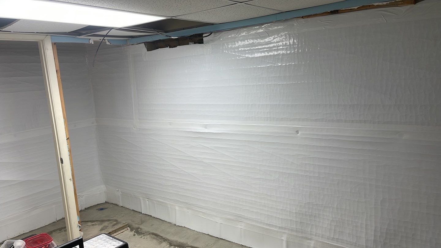 Embedded Fiber Reinforcement and Basement Waterproofing using GrateDrain Waterproofing System by Toledo Basement Repair