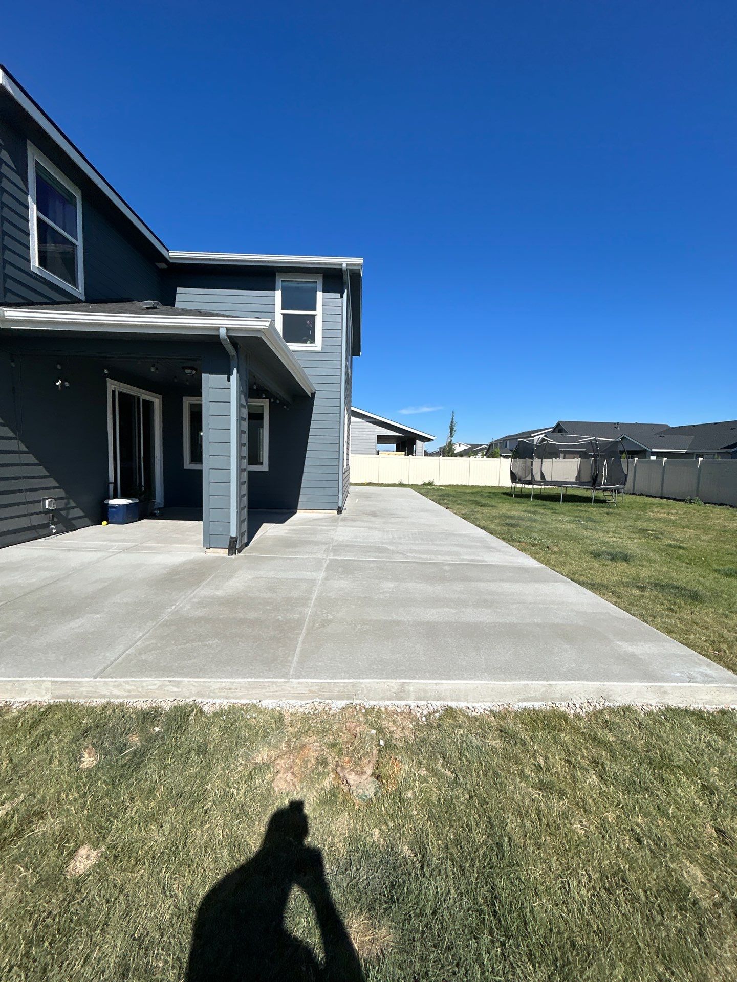 Patio Extension - Spanning to Driveway by Meridian Concrete | Meridian Curbing & Landscape
