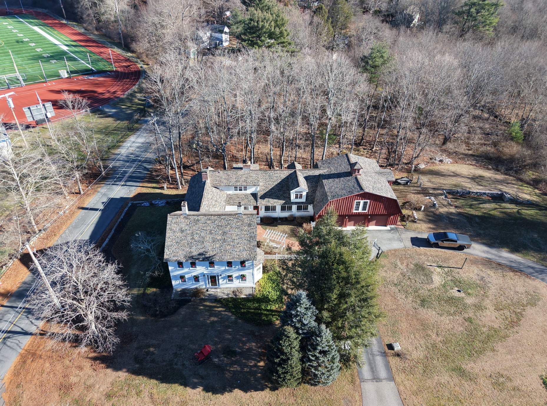 Historic 65-Square Connected Farmhouse Re-Roof in Medfield, MA – Owens Corning Duration Designer, Summer Harvest by JOHNNYS PRO