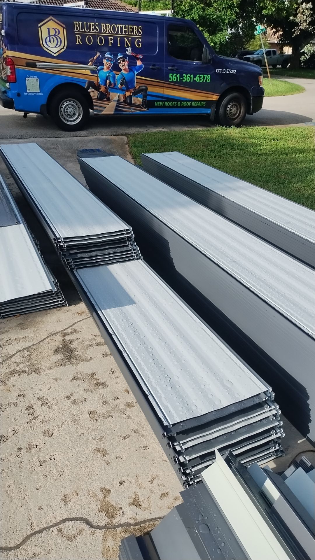 Residential Roofing Installation using 1" Nail strip metal roof by BLUES BROTHERS ROOFING