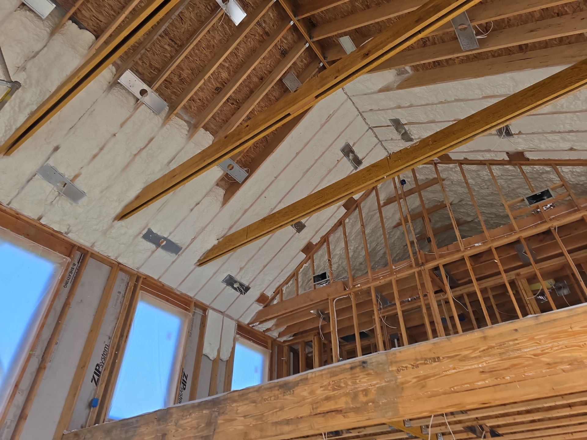 New Home Construction using open cell spray foam by NYS Foam & Energy