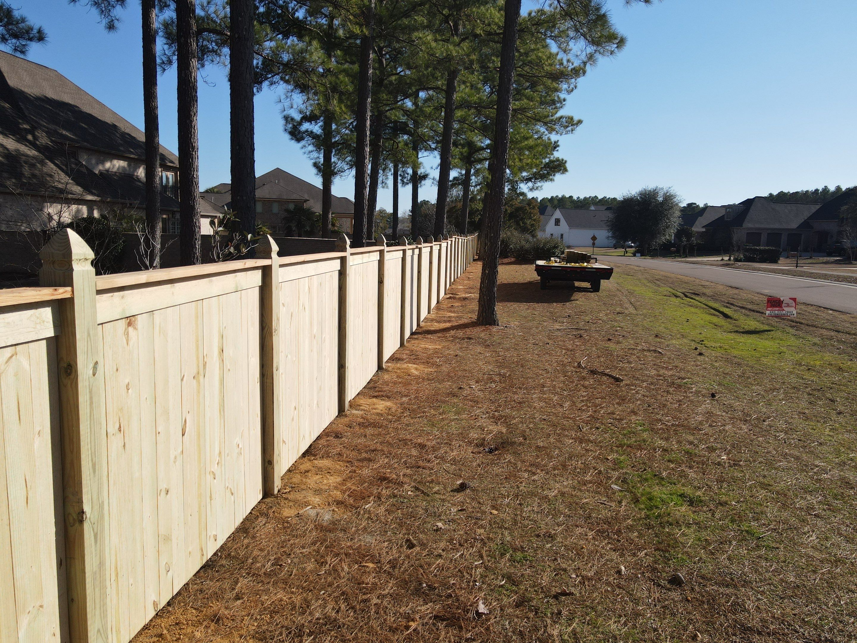 6ft Treated Pine Good Neighbor Fence French Gothic Posts by Roberson Construction LLC