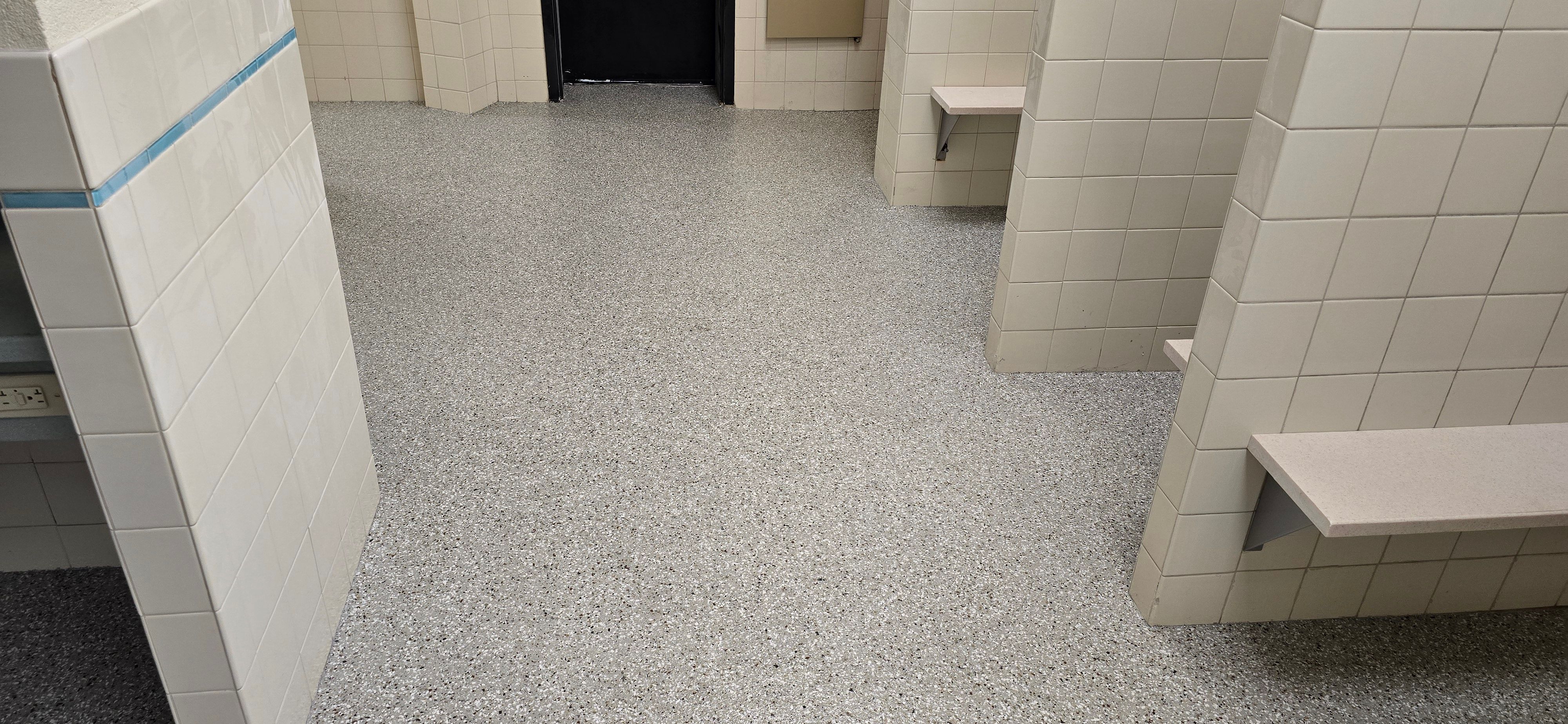 Gym Locker Room Upgrade Using Creekbed by Elite Floor Solutions