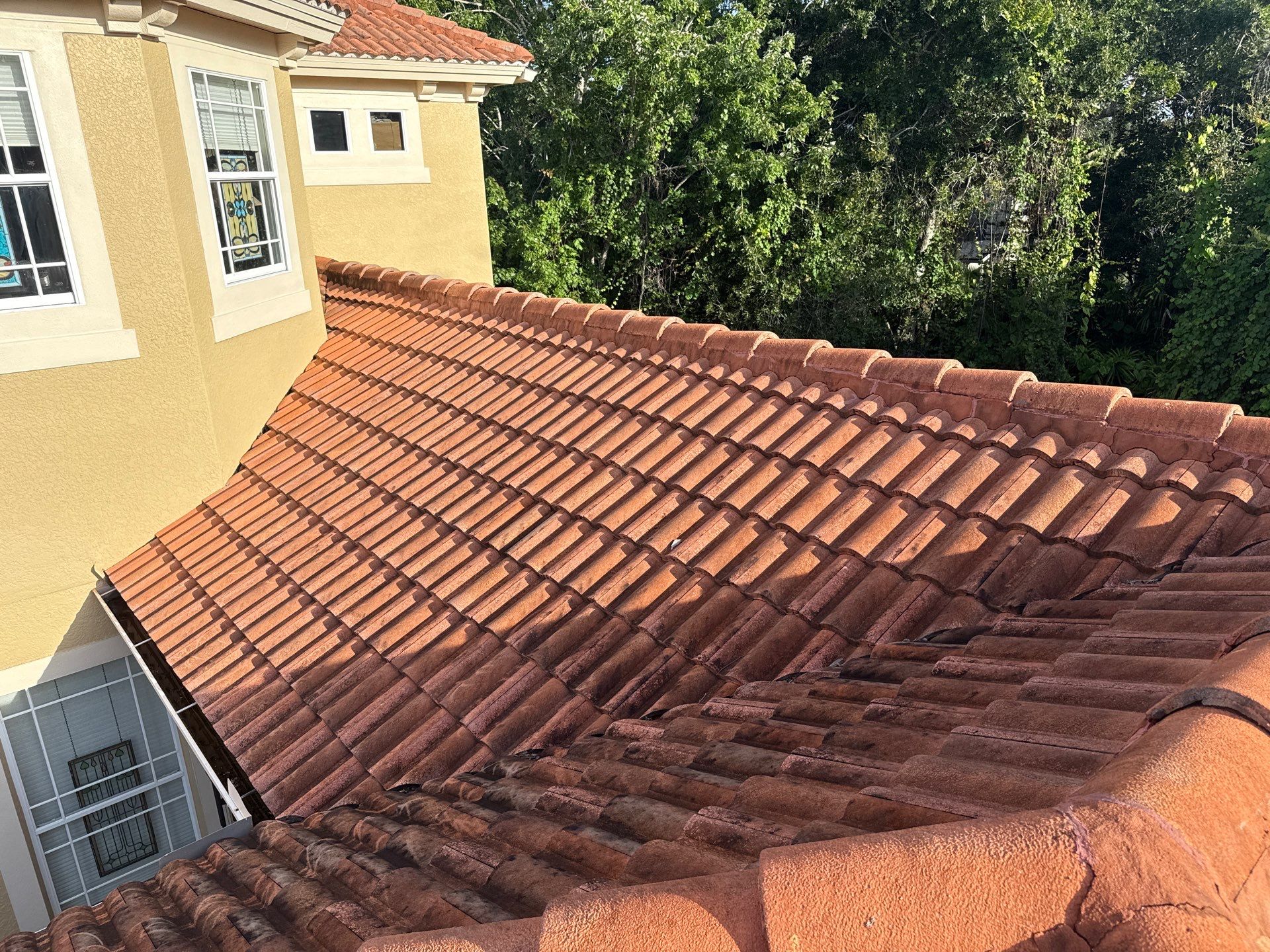 Soft Wash Tile Roof Cleaning in Sonoma Community, Sarasota, FL by Sunshine AquaWash