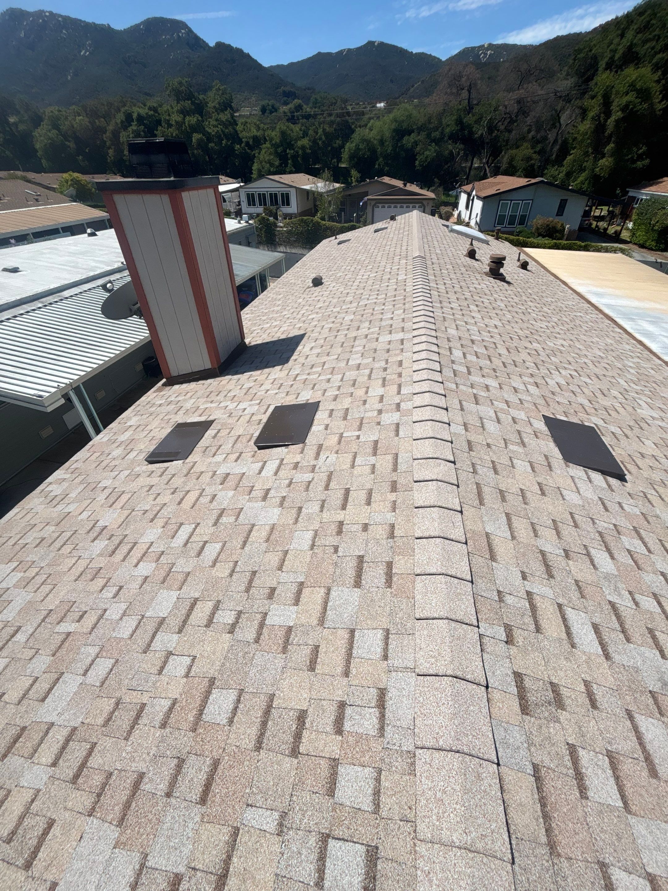Escondido Mobile Home Shingle Roof Replacement with Owens Corning Duration Cool Amber by Zenith Roofing Services