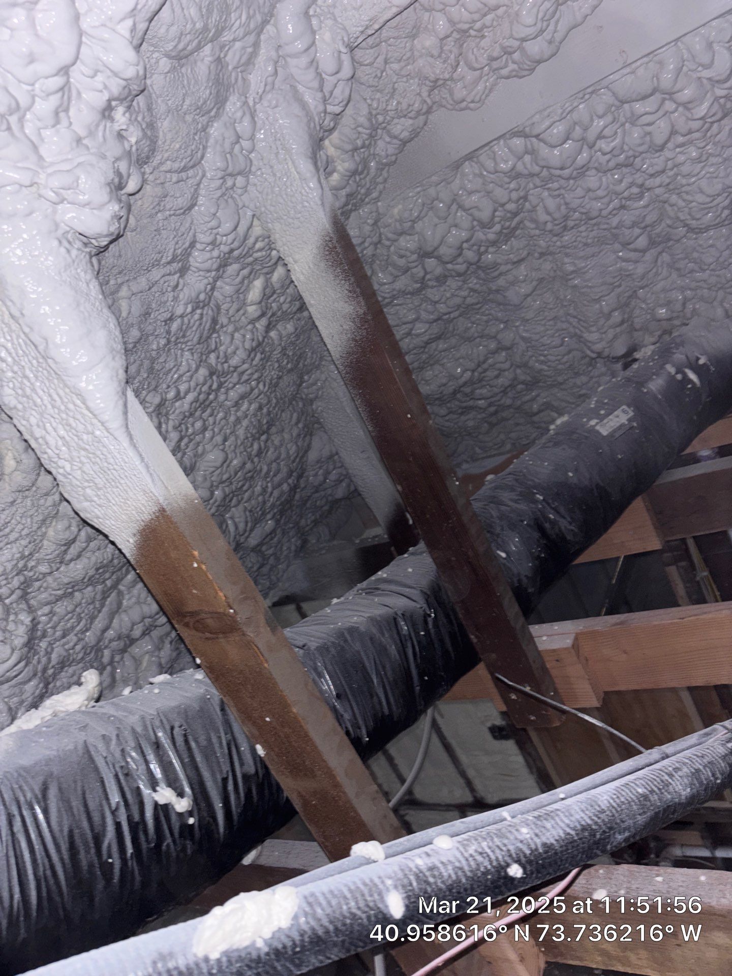 Attic Insulation using open cell spray foam by NYS Foam & Energy