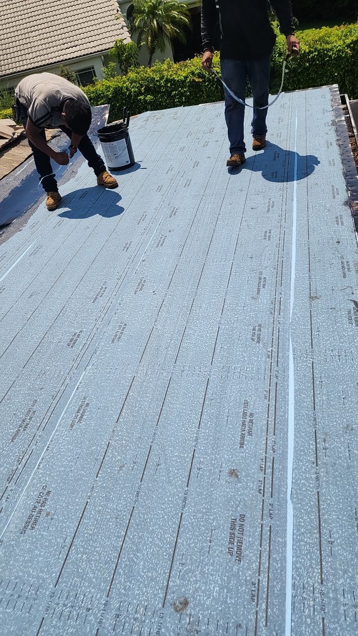 Concrete Tile Roof Restoration and Flat Roof Installation in Boca Raton by Aastro Roofing