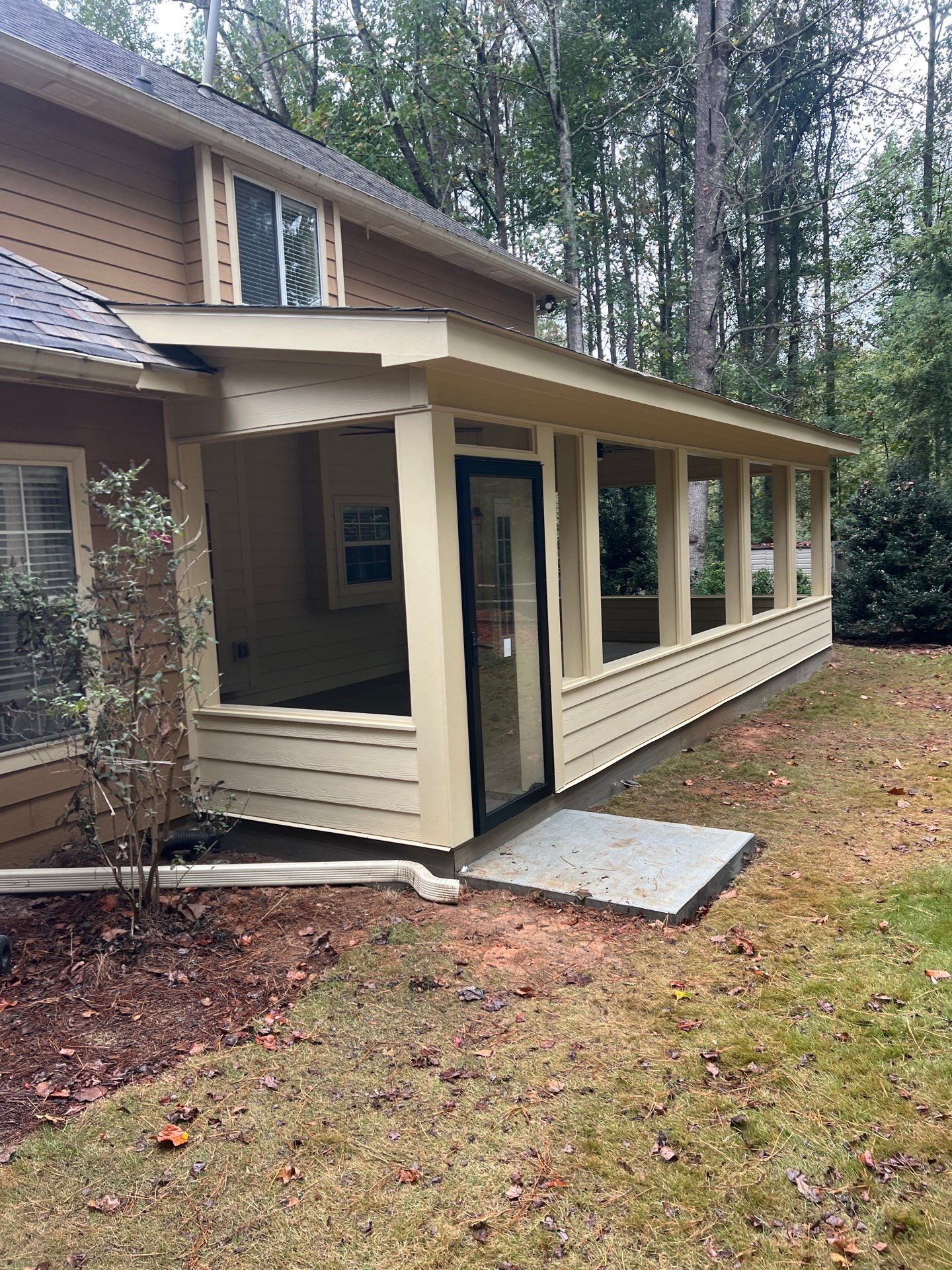 Trex Deck Build, Shed Roof Porch Install, and Door Replacement in Alpharetta, GA by Nelson Exteriors