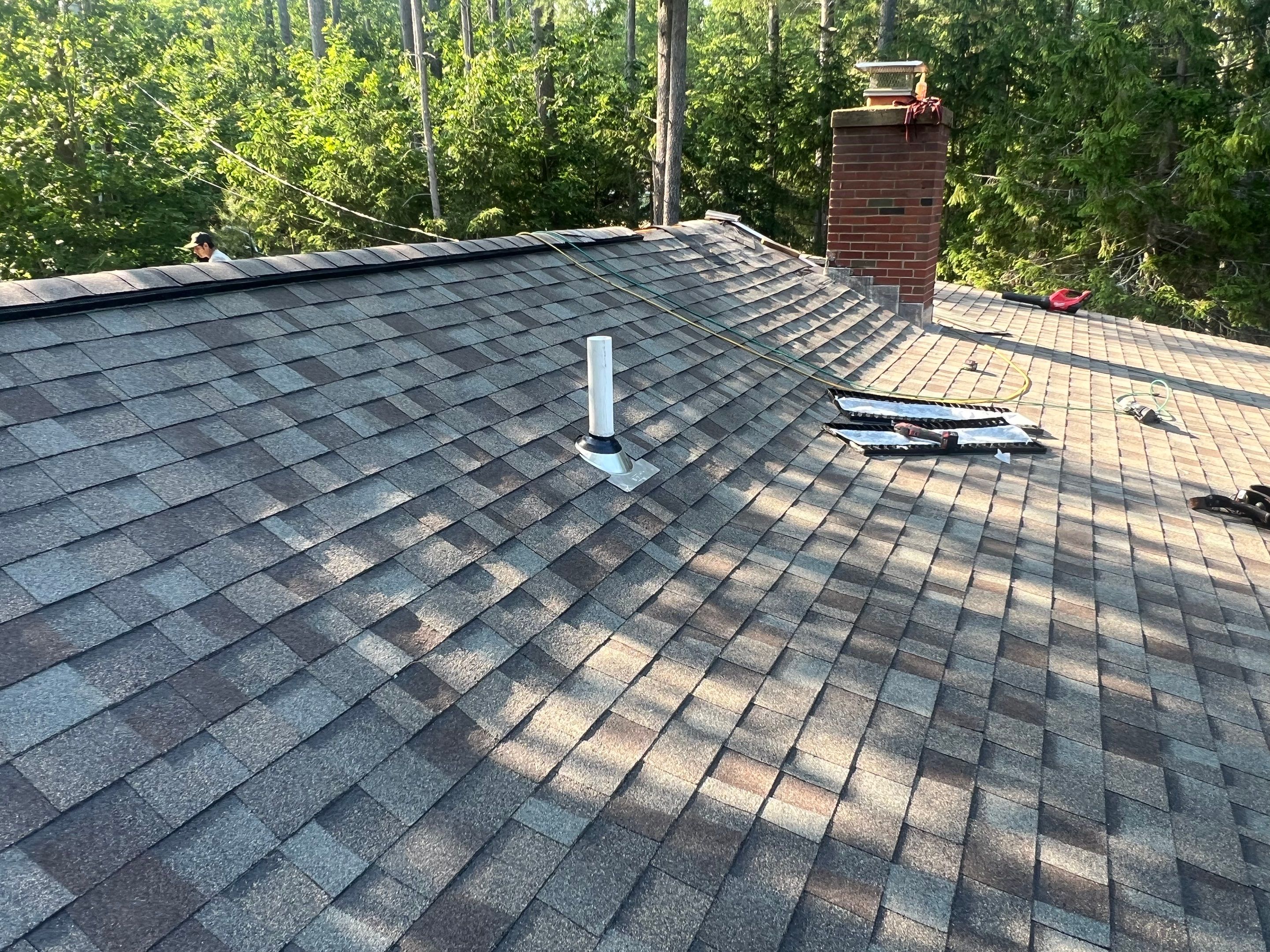OC Roof Install On The Lake In Deerfield, New Hampshire by Tall pine roofing