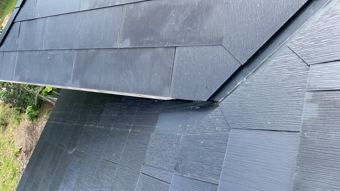 Tesla Solar Roof  using Tesla Solar Roof V3 tiles by American Home Contractors