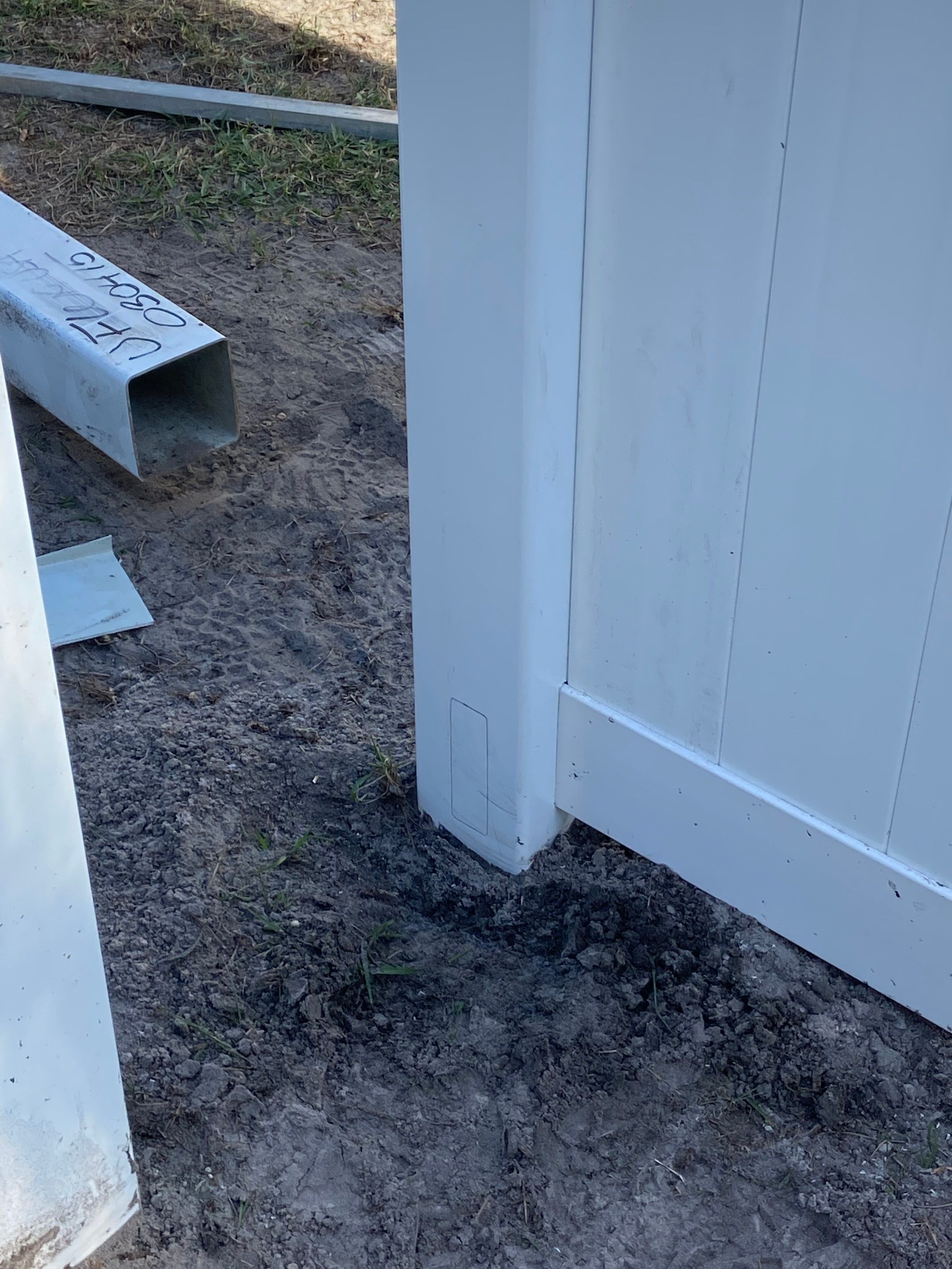 Vinyl Privacy Fence With AC Enclosure and Storage Corral by Asap fence and gates, LLC