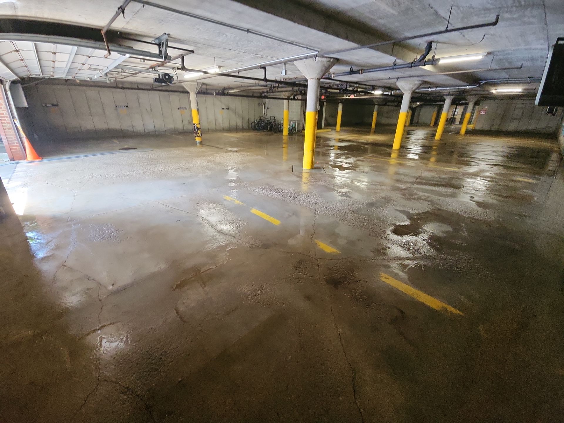 Parking garage cleaning by Northern Power Washing LLC.