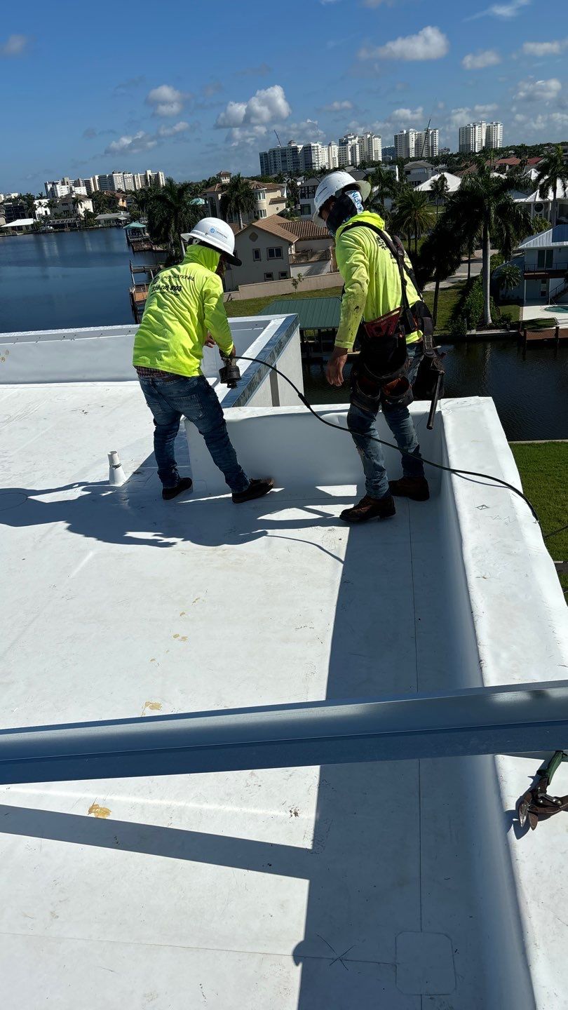 Residential Install of Flat TPO by International Roofing