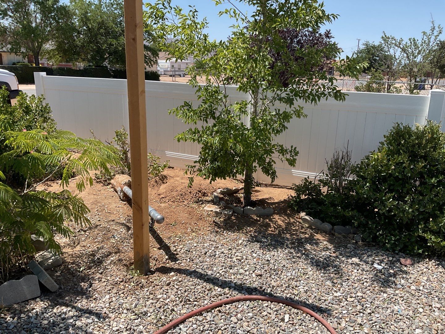 Fence replacement using 6ft and 4ft vinyl  by Fence Guys Inc. 