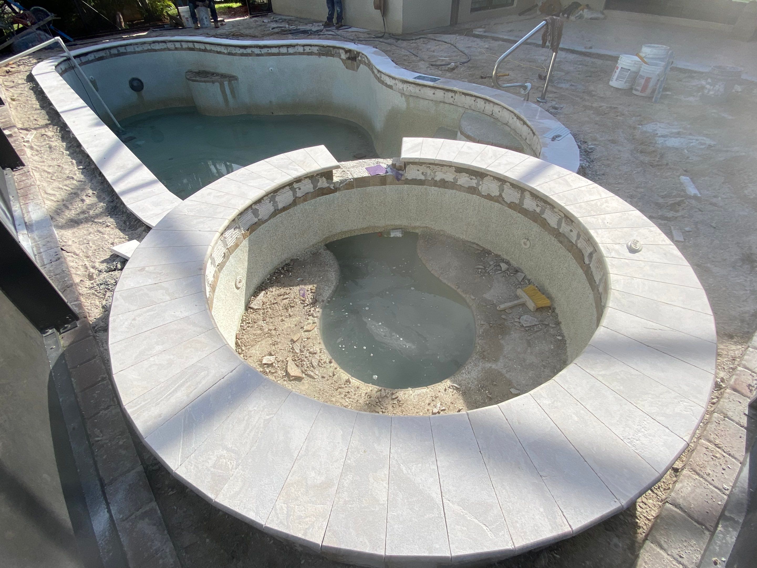 Textured Marble Pool Deck - Bonita National Golf & Country Club by Old Town Pavers Llc