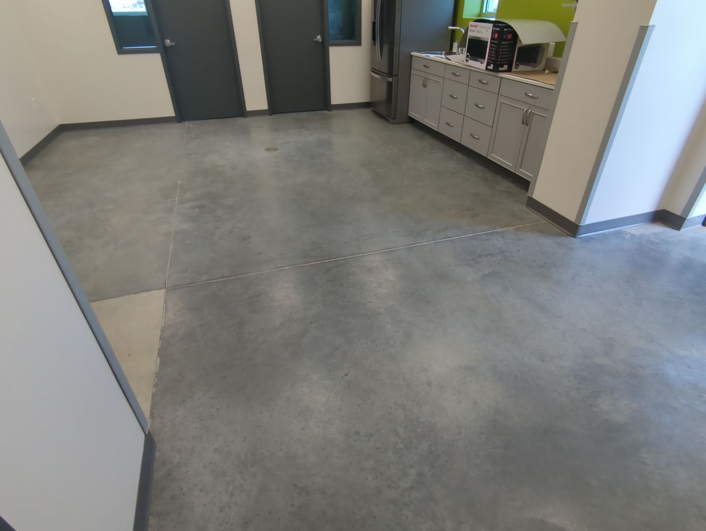 Commercial Floor Transformation using Aurora Accent W/Hypnotic Blue by Croc Coatings, LLC