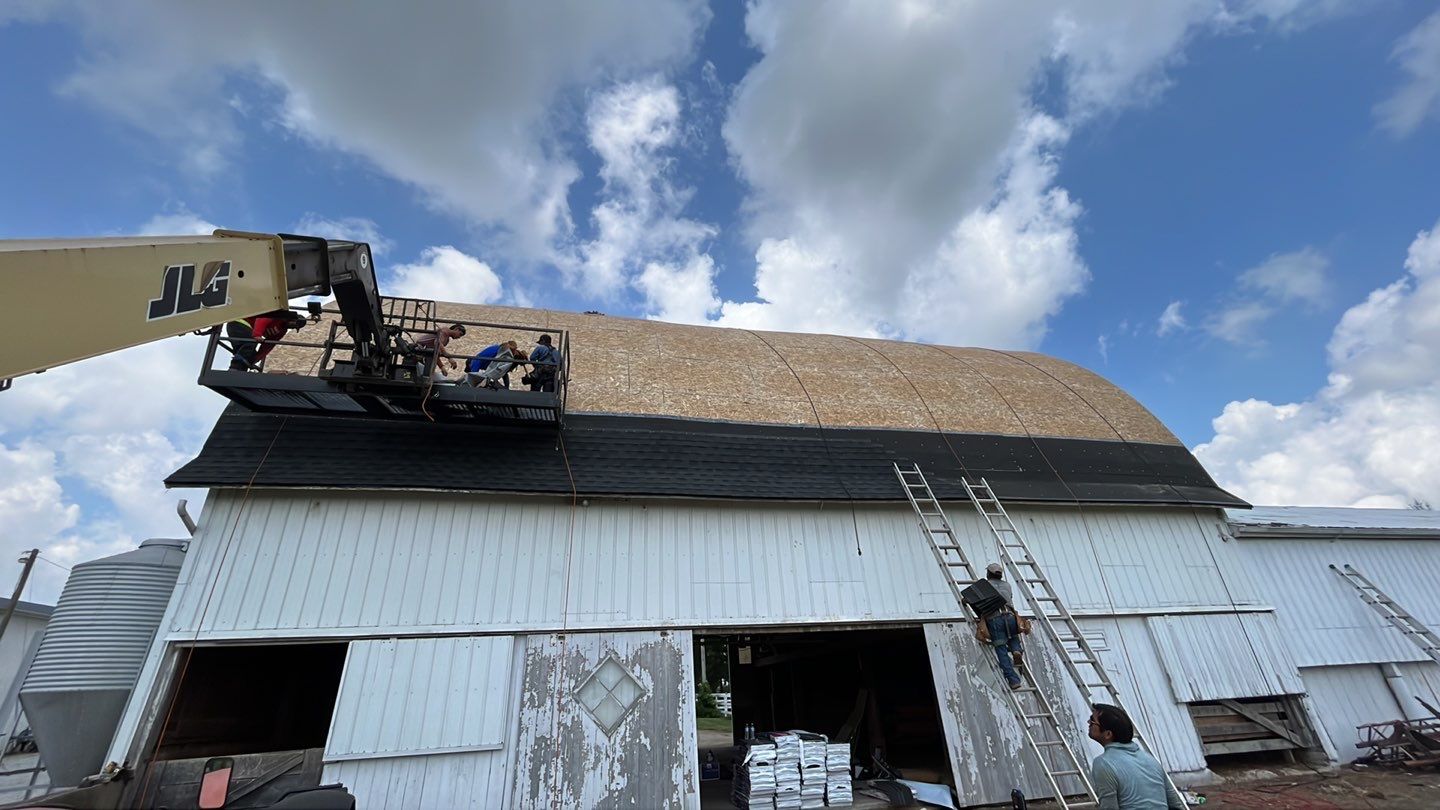 Barn Roofing Installation using GAF Timberline HDZ Charcoal by Nitro Roofing and Construction