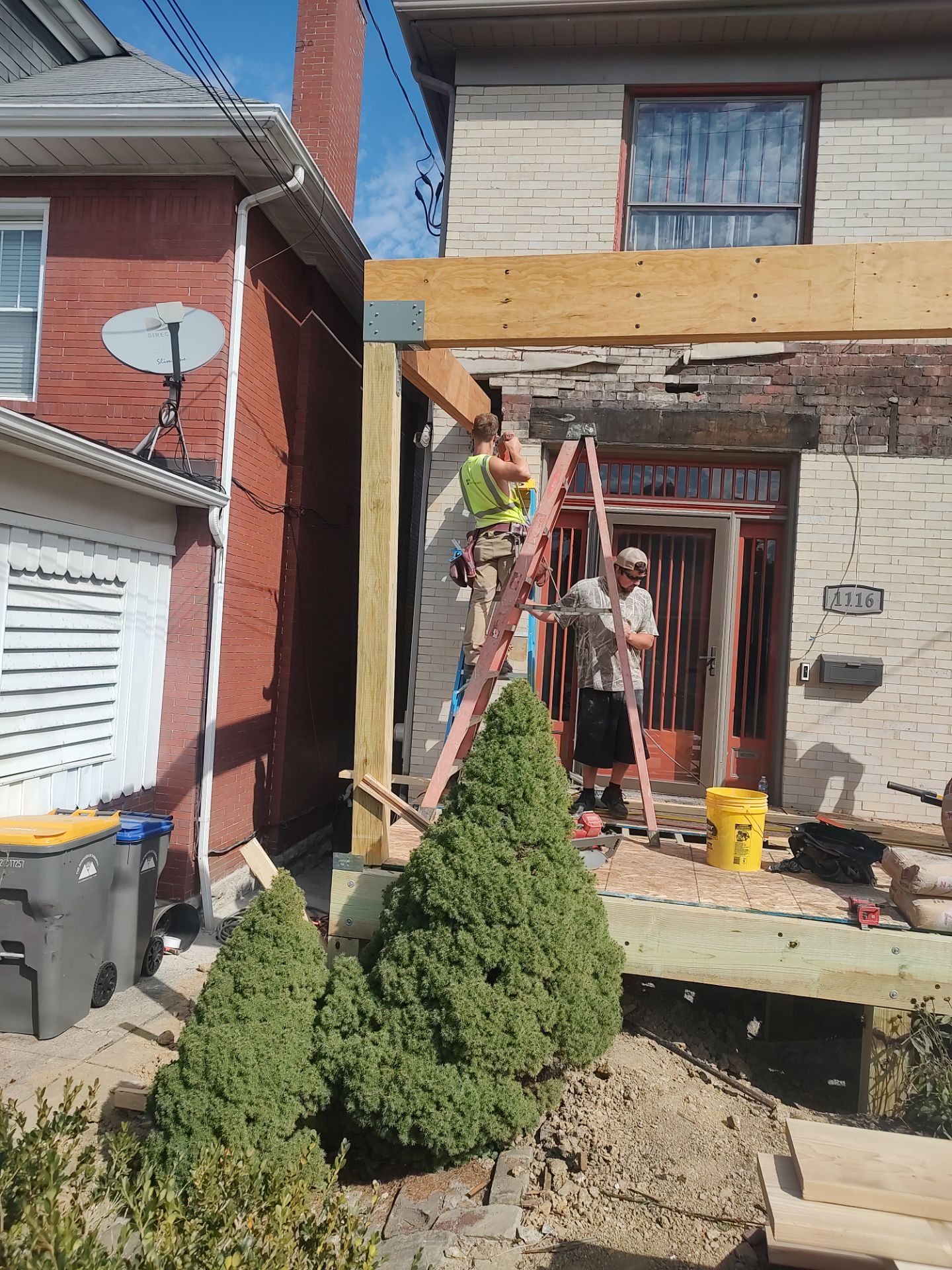 Custom Covered Front Porch Deck Build in Pittsburgh by Cousins Roofing Siding & Decks