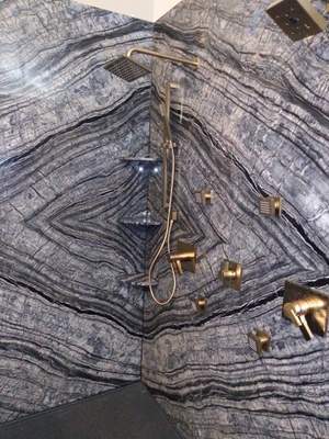 Bookmatched Natural Stone Shower