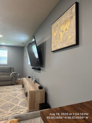 Basement Living Area and Home Office Renovation in Lincoln