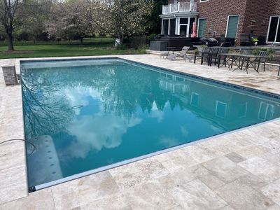Gunite Pool w/ Raised Waterfall and Autocover 