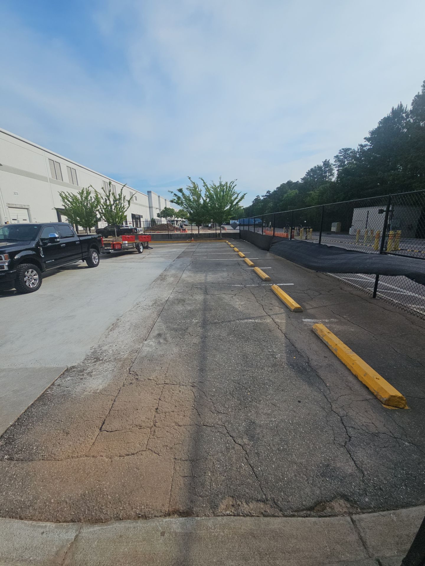 Striping Amazon Parking Lot  by Billy Weatherspoon Contractor